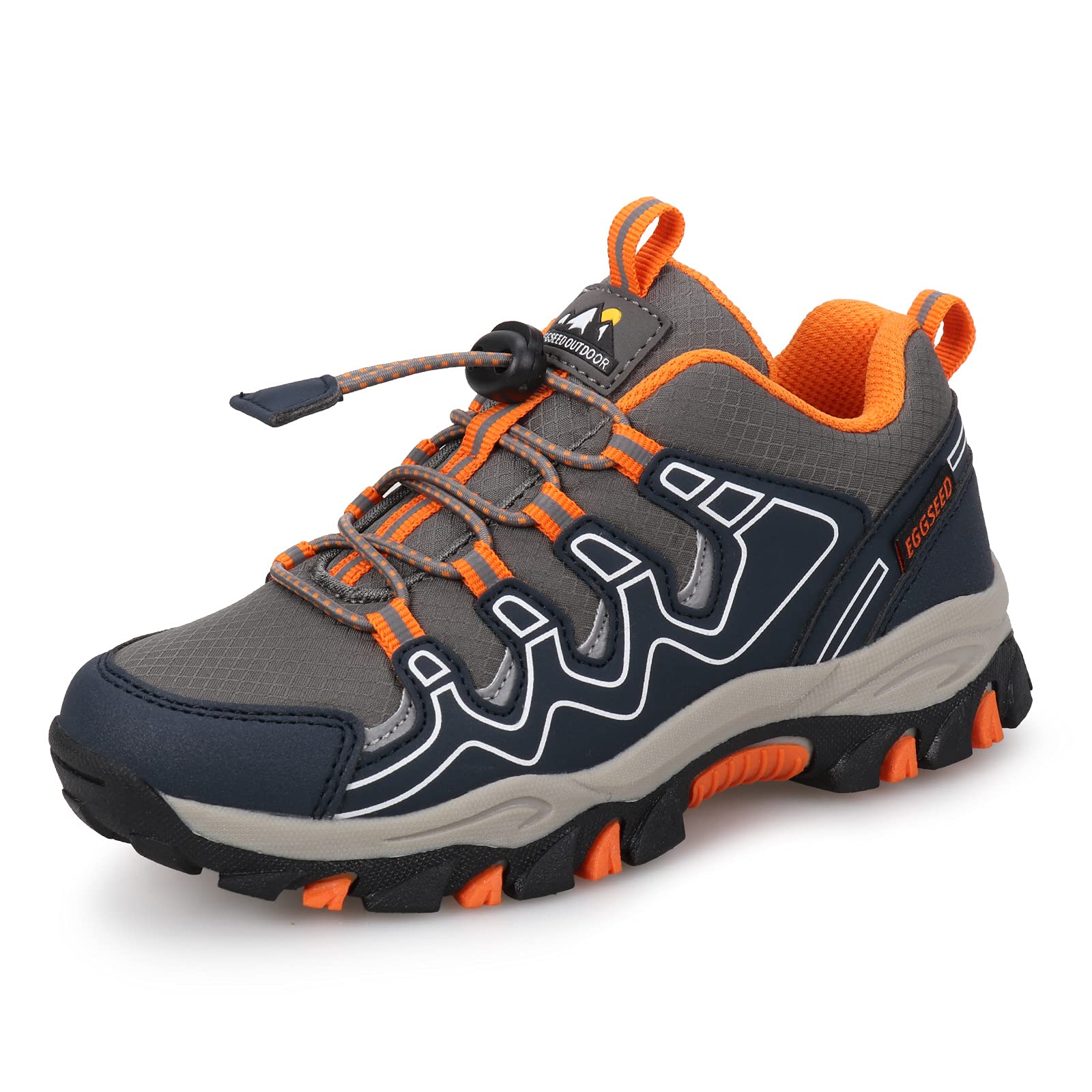 UOVO Boys Trainers Kids Walking Shoes Low-Top Sneakers Children Waterproof Trekking Hiking Footwear Running Shoes Black Blue Gray Size 9 UK Child to 5.5 UK — view 21