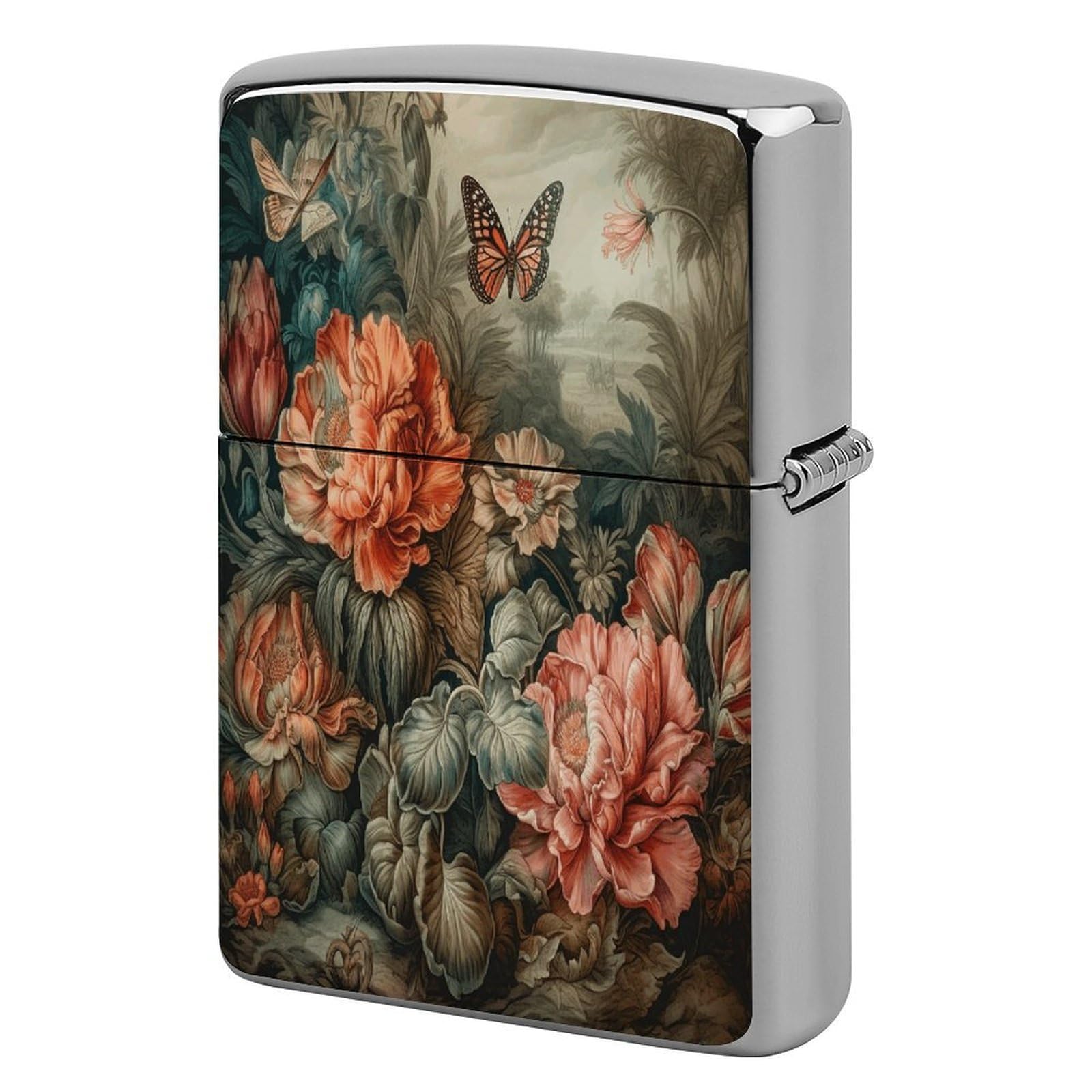 Fodpand Style Flowering Plant Metal Lighter Case Cover Lighter Sleeve