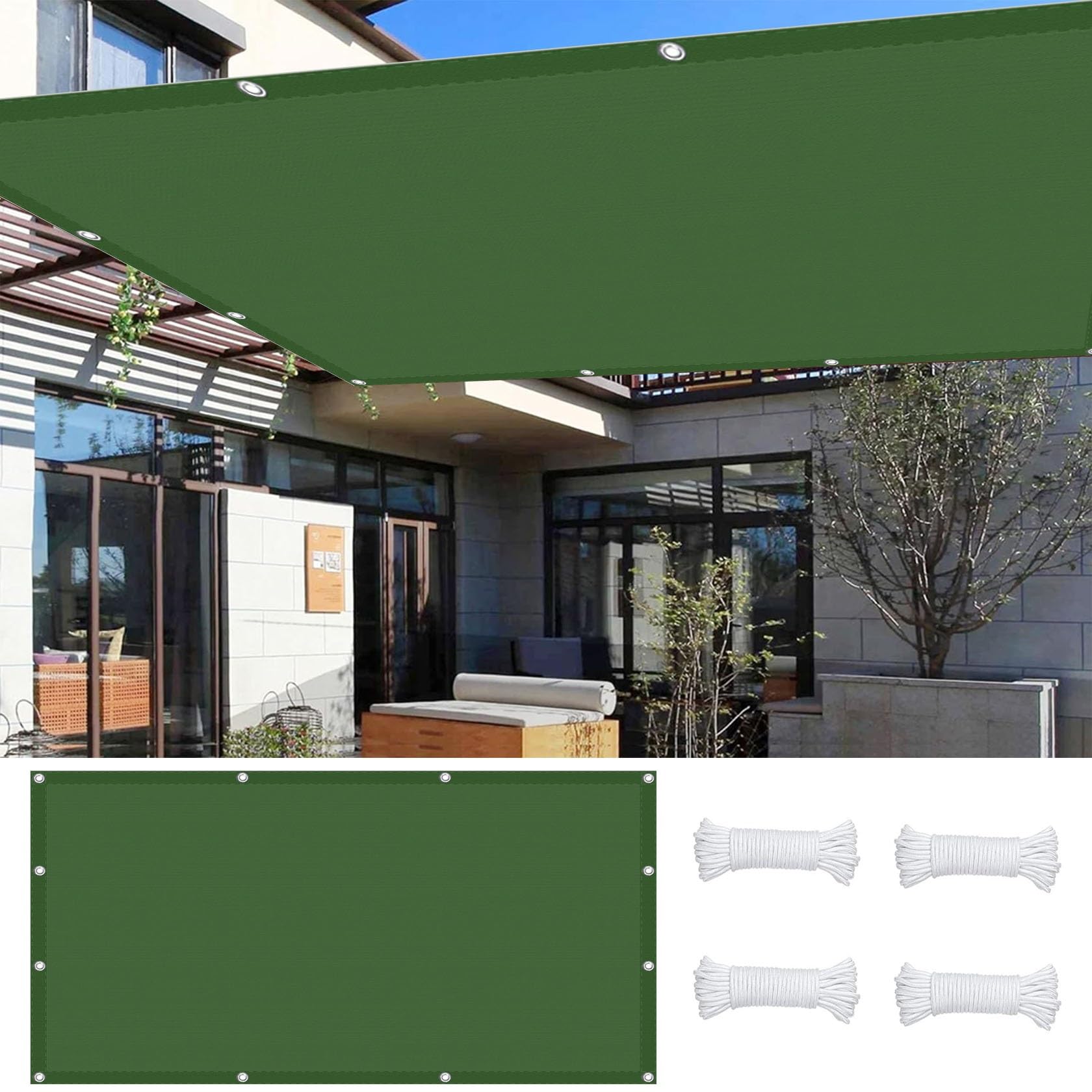 Voile D'Ombre Rectangulaire 2x3m - Protection UV 95% - Imperméable - Anneaux En D Inox - Pour Jardin, Terrasse