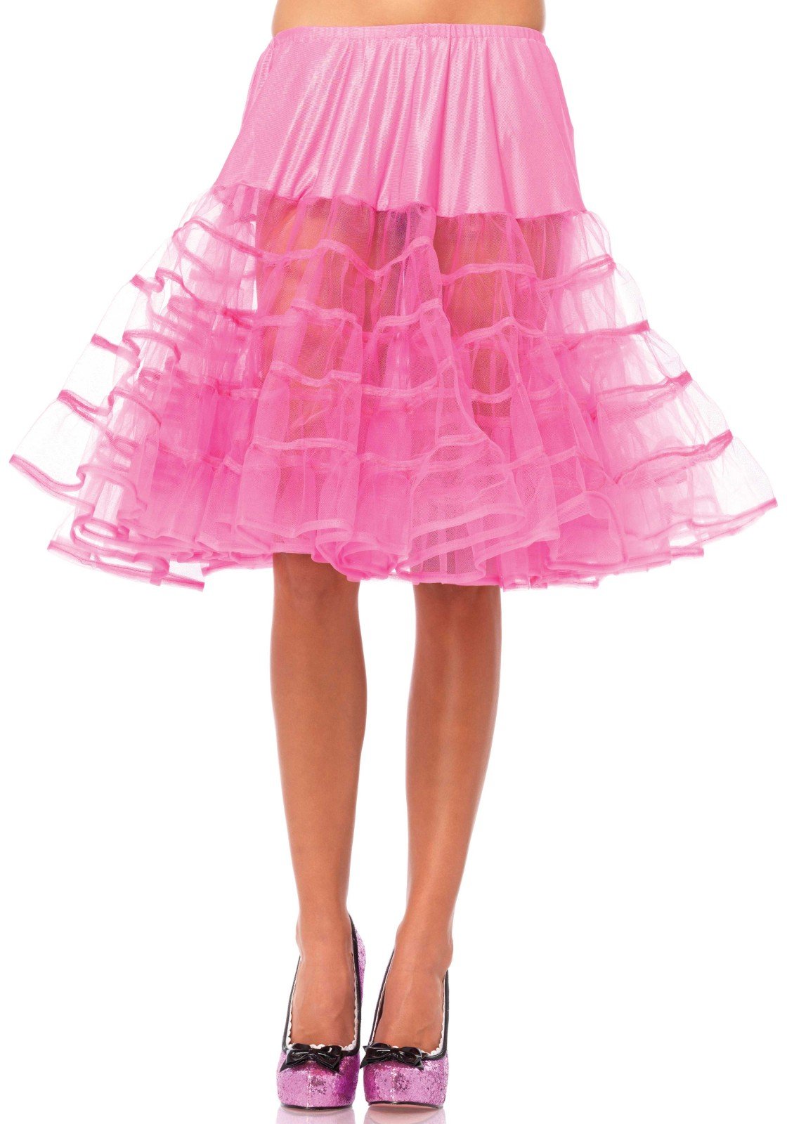 Leg Avenue Jupon Long/Délicat Rose Fluo Taille Unique