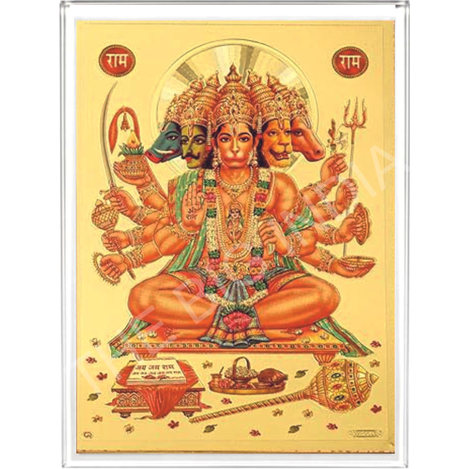 Panchmukhi Hanuman Painting Photo, Picture for Entrance Door, Acrylic Wall Frame For South, South-West Main Door, Vastu Dosh Rectification Remedy (7.5 x 5.5 inch/ 19 x 14 cm)(Gold Plated) (B0CZ9JLQHZ) Amazon Price History, Amazon Price Tracker