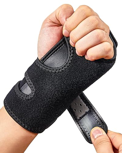 Tintol Muñequera para alivio del túnel carpiano soporte moderado para dormir con una barra de metal soporte para la mano derecha izquierda para