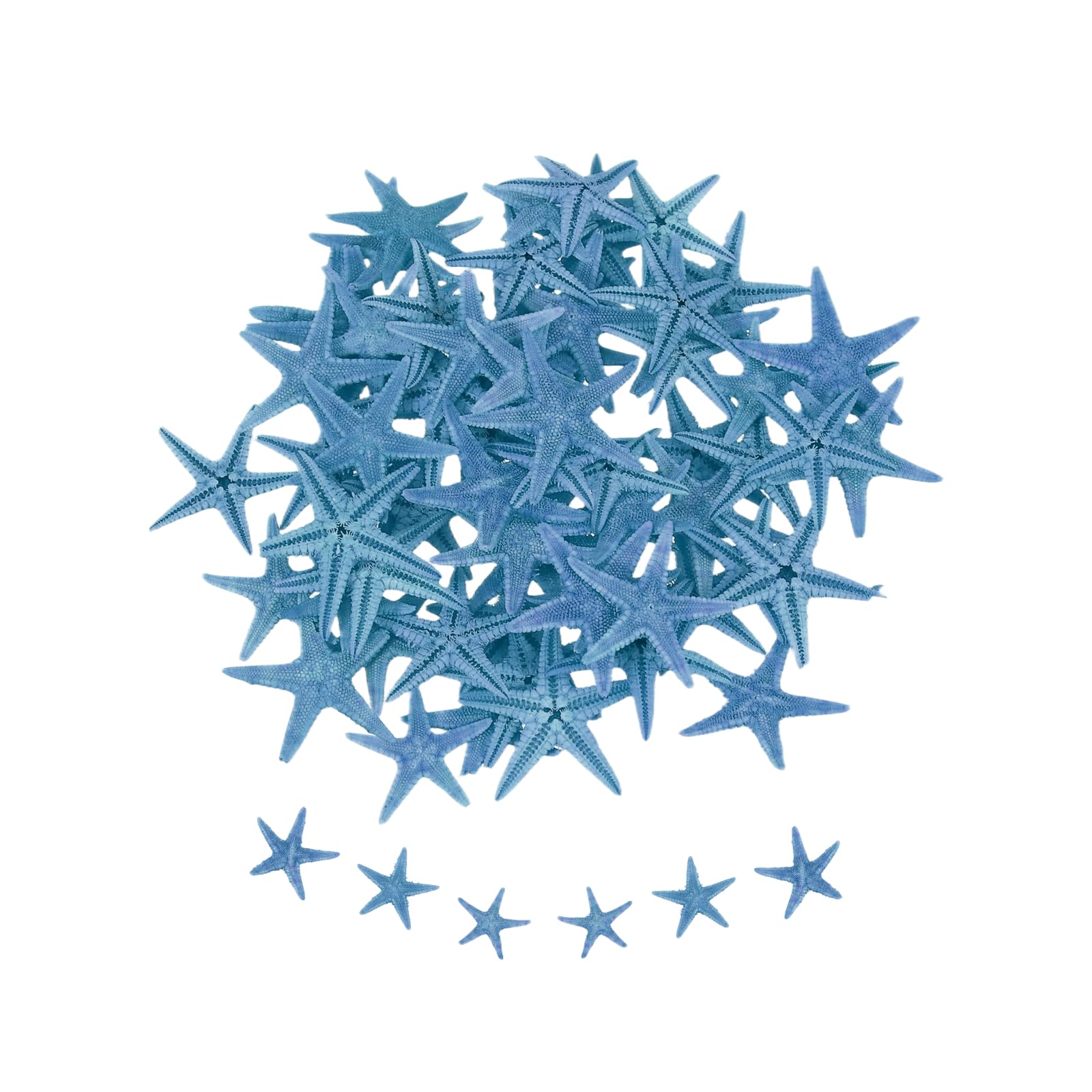 sourcing map 60Pcs Starfish for Craft, 0.4"-0.8" Small Natural Starfish Sea Star Crafting Seashells Bulk for Wedding Beach Theme Party Decorations Home Vase DIY Crafts Decor, Dark Blue