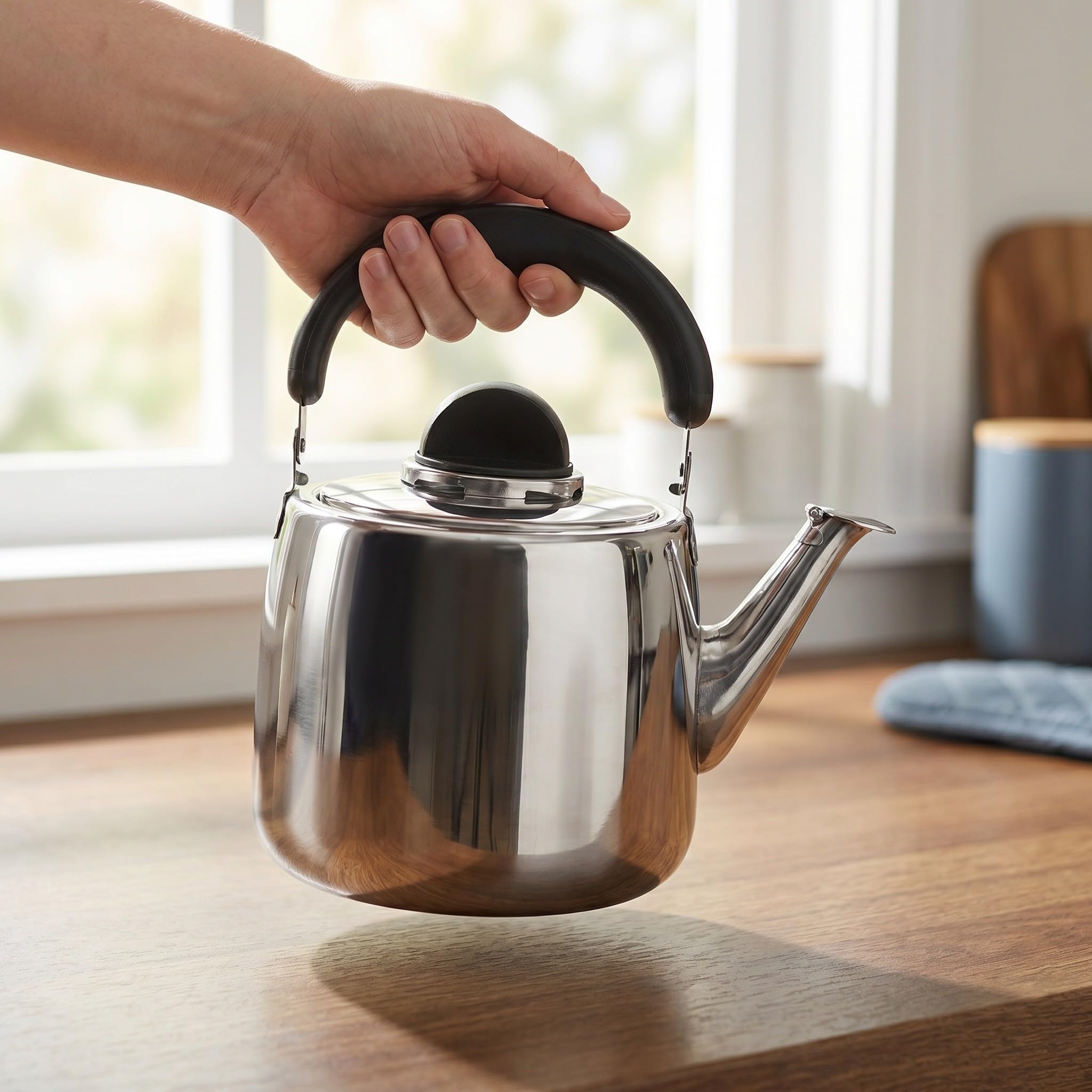Hervidor Silbante de Acero Inoxidable de 4 L para Estufa