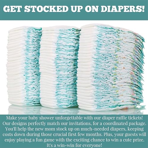 Miniatura 63 de Amanda Creation Gold & Silver Twinkle Little Star - Boletos para rifas de pañales neutrales de género para baby showers, 20 insertos de doble cara