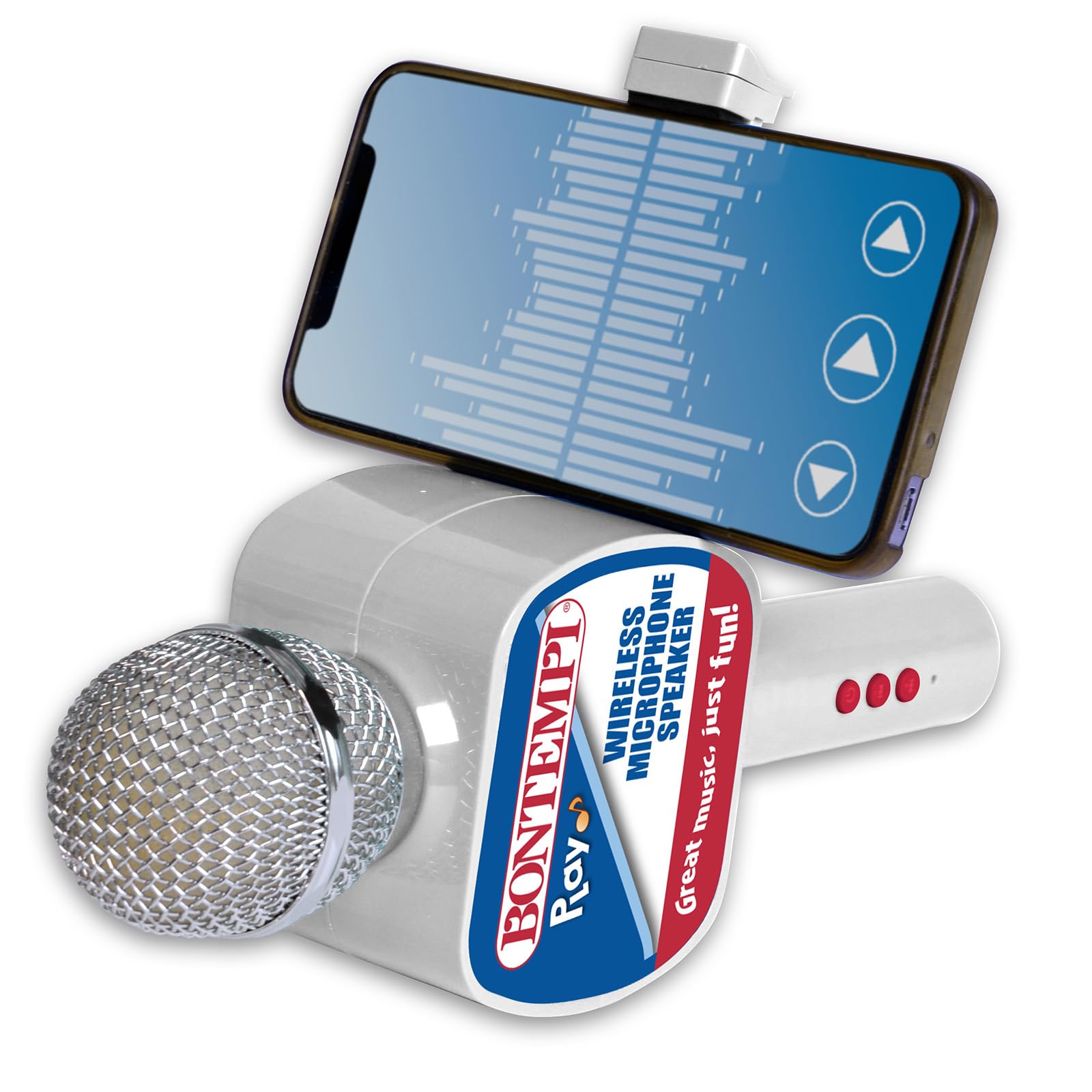 Bontempi | SonicLink Mic - Micrófono inalámbrico con Altavoz Integrado para un Rendimiento sin límites, 85x65x240 mm