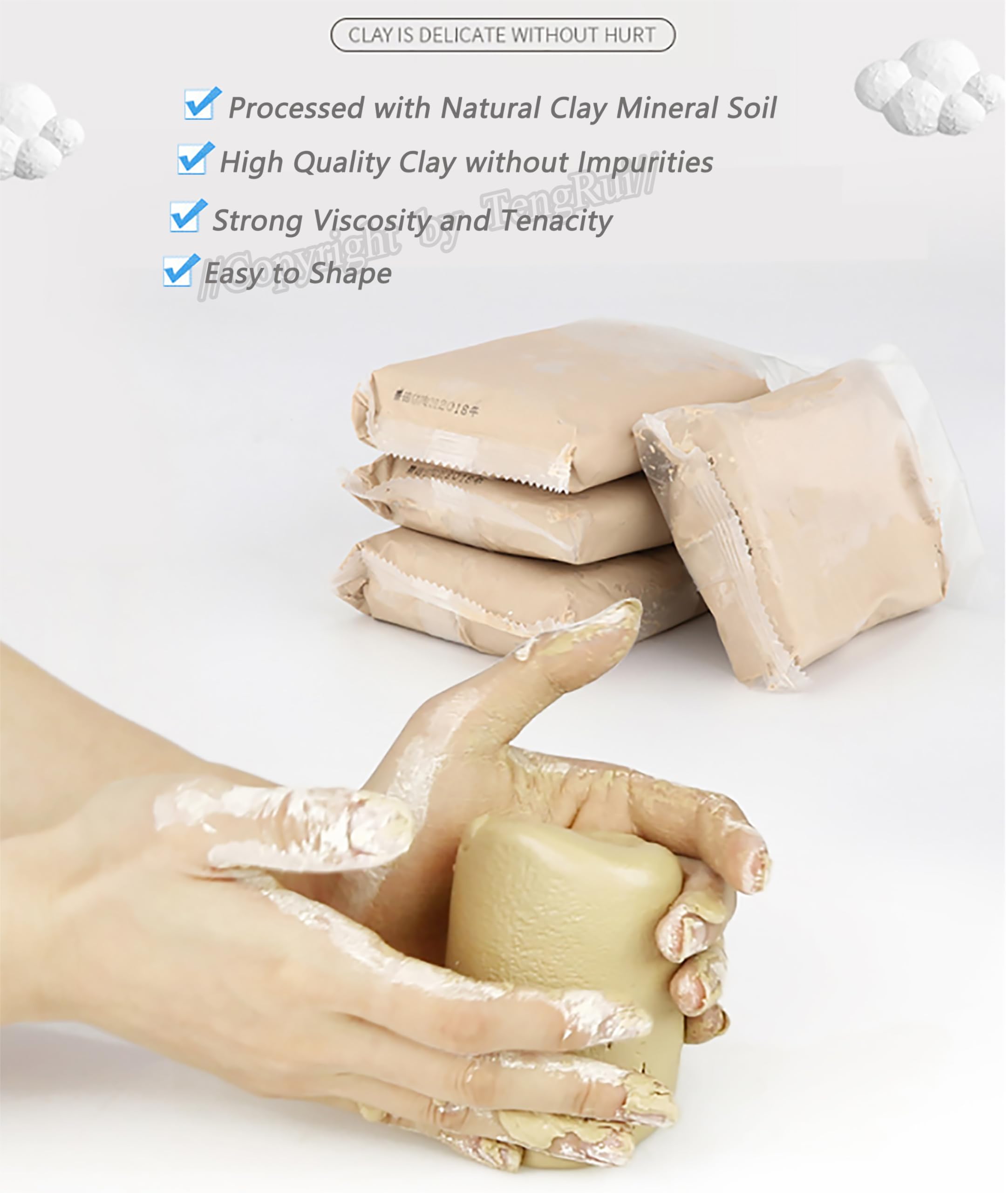 TengRui 4-Pack Clay Argil Set for Pottery Wheel PW01P Kid DIY Toy 1600G Big Capacity - Image 2
