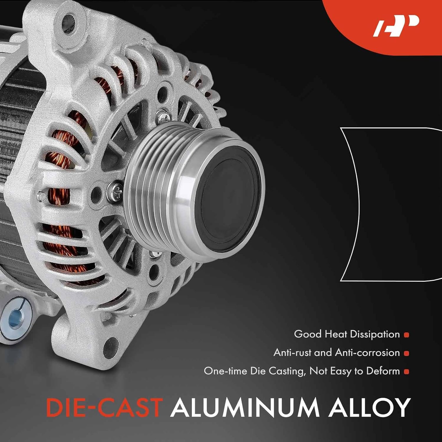 A-Premium Alternator Compatible with Honda Fit 2015-2016 1.5L, Automatic CVT Transmission, 12V 105A 6-Groove Decoupler Pulley Clockwise, Replace# 311005R7A01, AHGA95, 31100-5R7-A01, 31100-5R7-A02