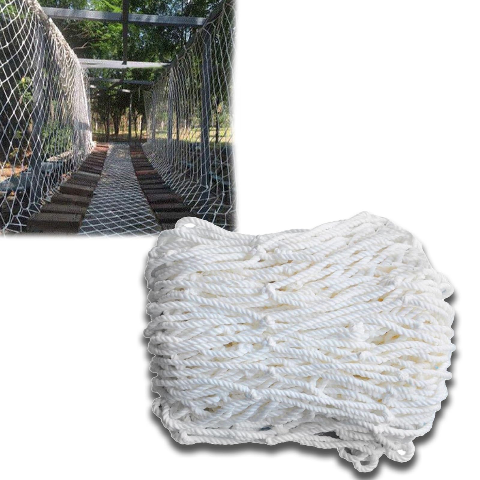 Lwjsocp White Indoor Climbing Net 23X23ft / 7X7m - Safety Net For Balcony, Garden, Plant Protection, Cargo Trailer - 0.6Cm Rope For Secure Climbing And Safety