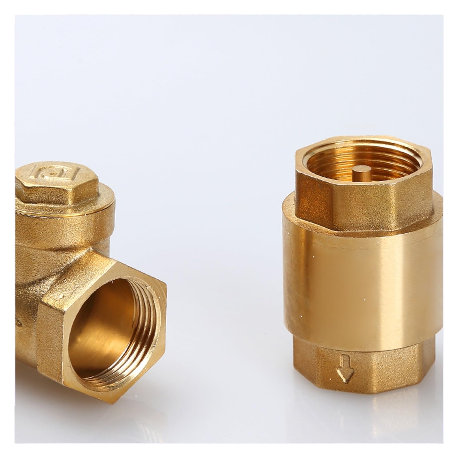 Valvola di ritegno Valvola di ritegno, valvola di non ritorno, valvola di ritegno a molla in linea in ottone con filettatura femmina NPT diametro 25 mm 200 WOG for il controllo dell'acqua(1l1 Inch)