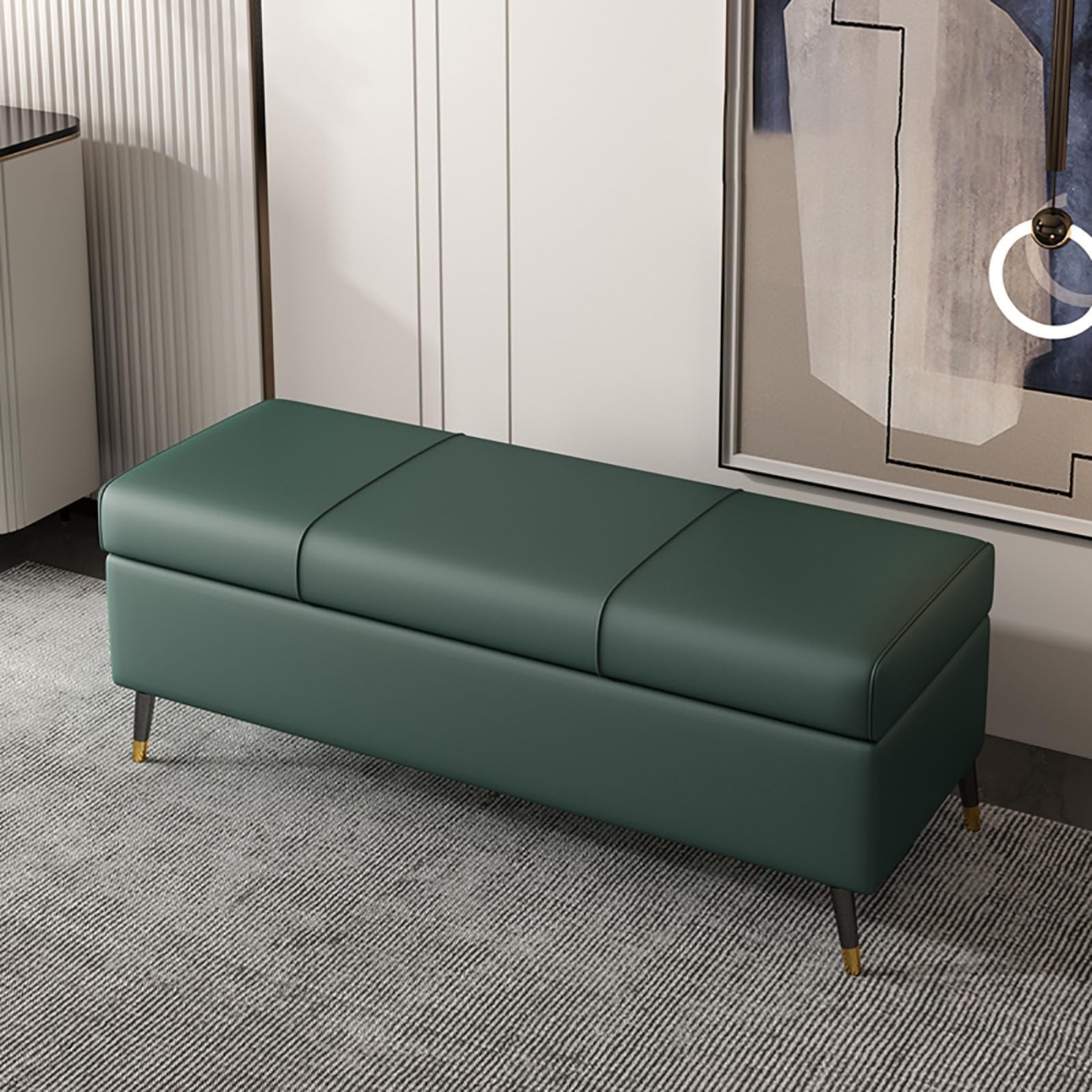QYMYOZ Bedroom Storage Bench Multifunctional Ottoman Makeup Chair Bed Footstool Entryway Storage Wooden Storage Chest for Living Room Hallway and Bedroom