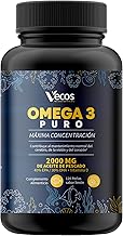 Pure Omega 3 2000mg per Daily Dose Capsules - 120 Omega 3 Beads with High Potency Fatty Acids, 600mg EPA and 800mg DHA - Fish Oil with Vitamin D - Lemon Flavor