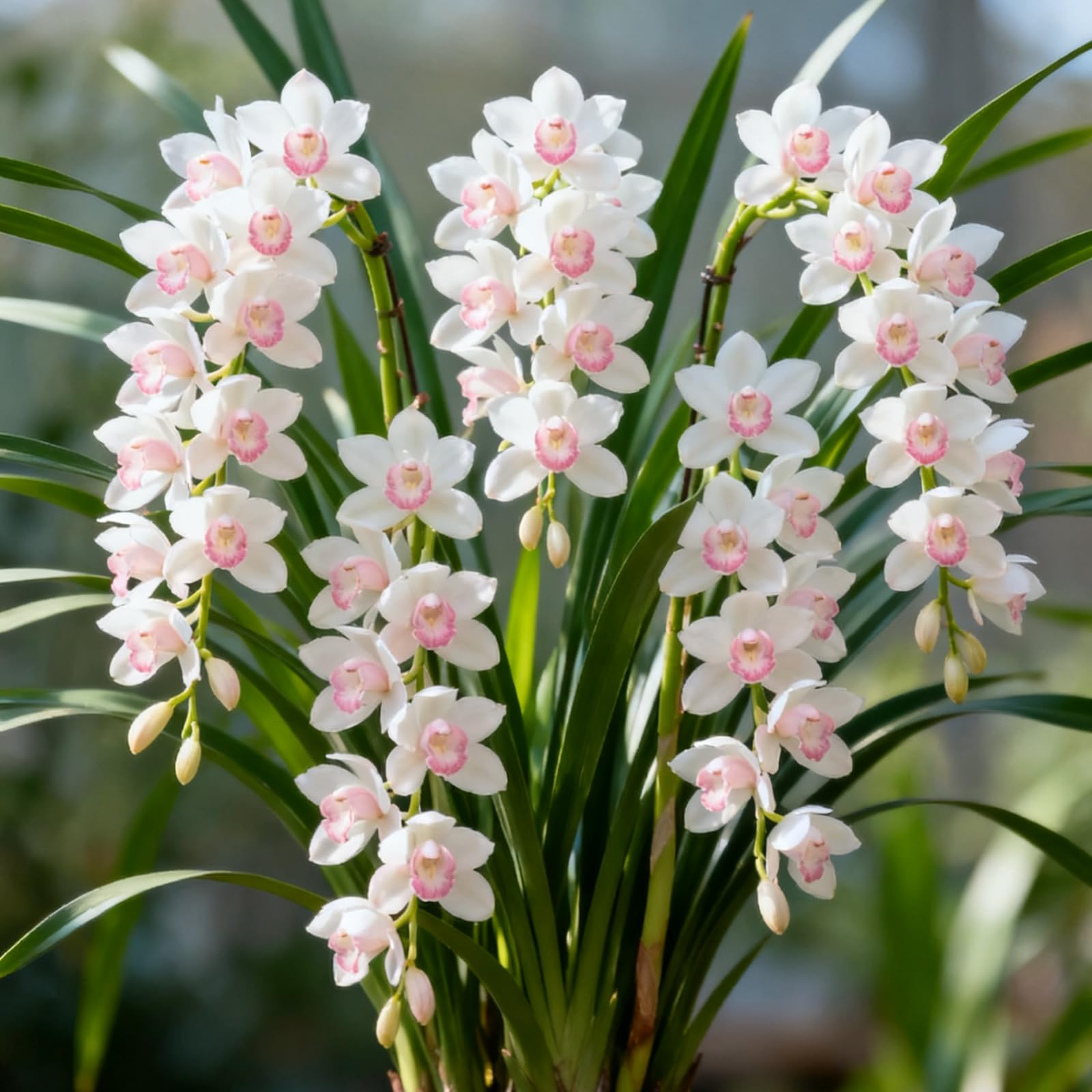 Hardy Cymbidium Bulbs & Outdoor Cymbidium Orchid Plants – Selected Varieties with Fragrant Blooms, Ideal for Balcony Settings, Excellent Display-8 Rhizome-H