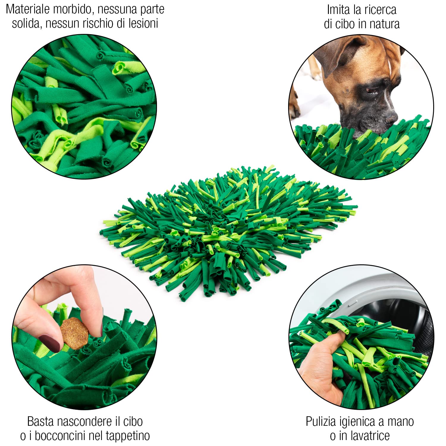Tappeto Snuffle Bella & Balu Verde 45x30cm - Gioco Olfattivo Per Cani, Gatti E Animali Domestici - Foto 8