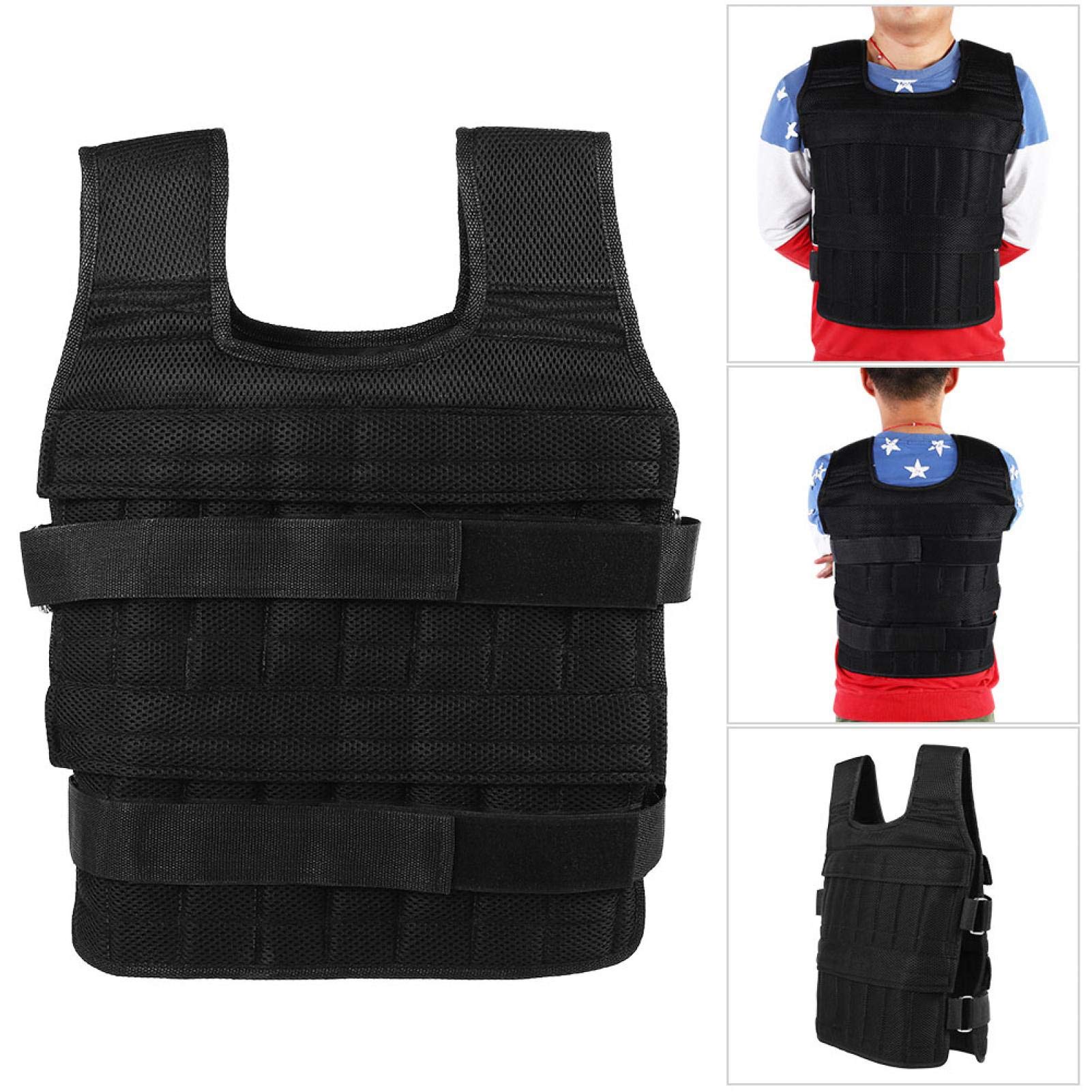 Gewichtsweste, Oxford-Stoff, atmungsaktiv, 50 kg Gewichtsweste, Krafttrainingsjacke für Workout Fitness, Gewichtsweste zum Laufen
