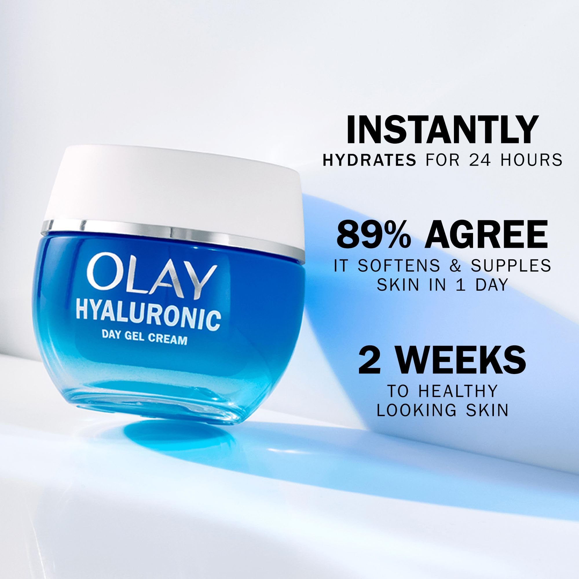 Olay Hyaluronic Acid Face Moisturiser Day Gel Cream, Skincare with Niacinamide 99% Purity and Vitamin B5 (Panthenol) Hydrating Skin Care: Plumps, Smooths, Hydrates Non Greasy, Non Sticky, 50ml - Image 3
