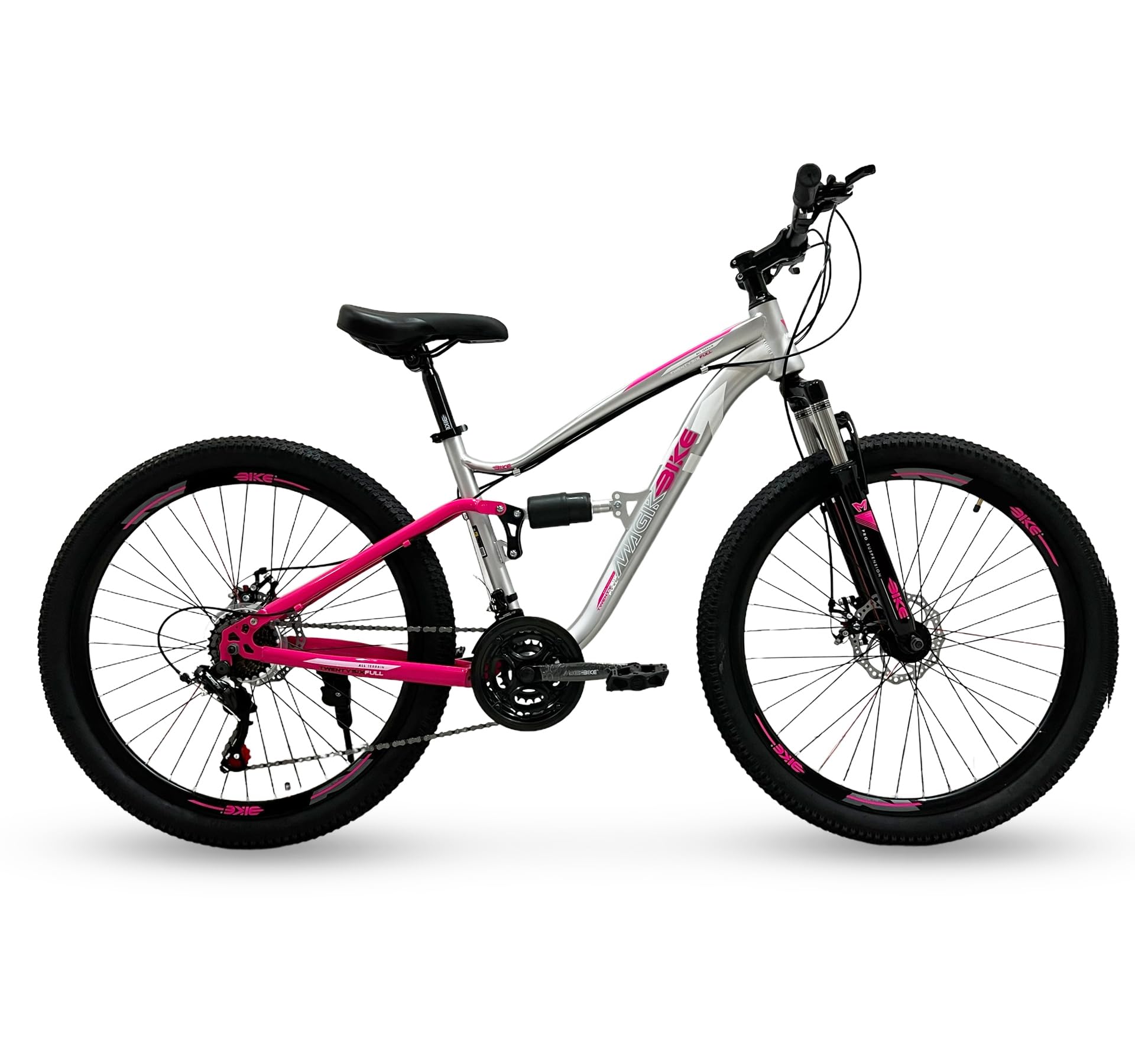 IBK Bicicletta Ragazza Mountain Bike Bici MTB 26'' Pollici BIAMMORTIZZATA Ragazza Cambio 21 Velocità Freni a Disco