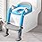 Potty Training Seat with Ladder for Toddler and Kids,Wiifo Sturdy Potty Ladder with Soft Cushion and Splash Guard for Boys and Girls,Foldable Child Toilet Training Seat(Grey Blue)
