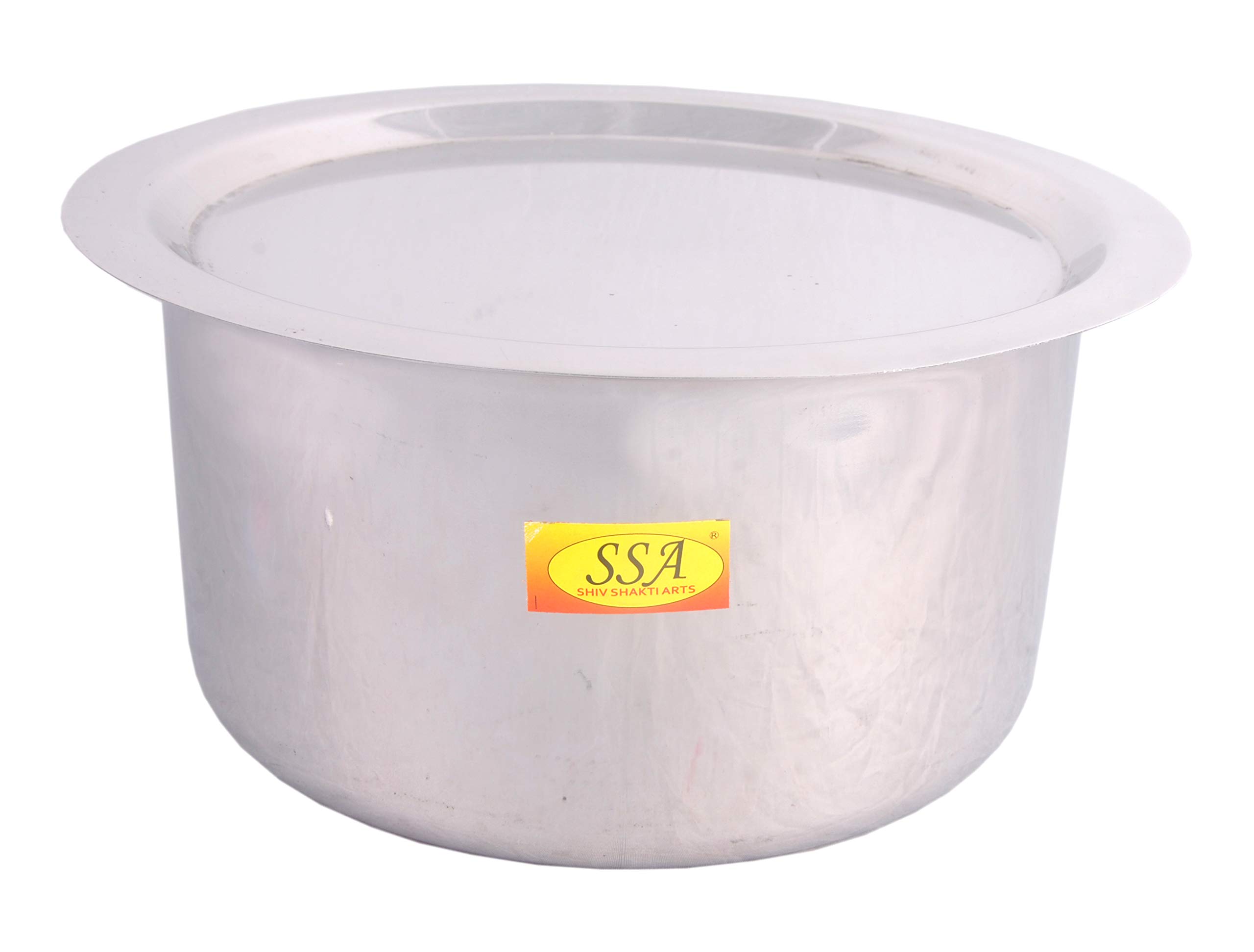 Shiv Shakti Arts® Stainless Steel Bhagoni/Tope/Patila Set with Lid & Induction Bottom Serving & Cooking Food - Heavy-22 Gauge - (Big, Set of 4 Bhagoni 3800, 4800, 5800 & 7300 ML) - Image 4 thumbnail