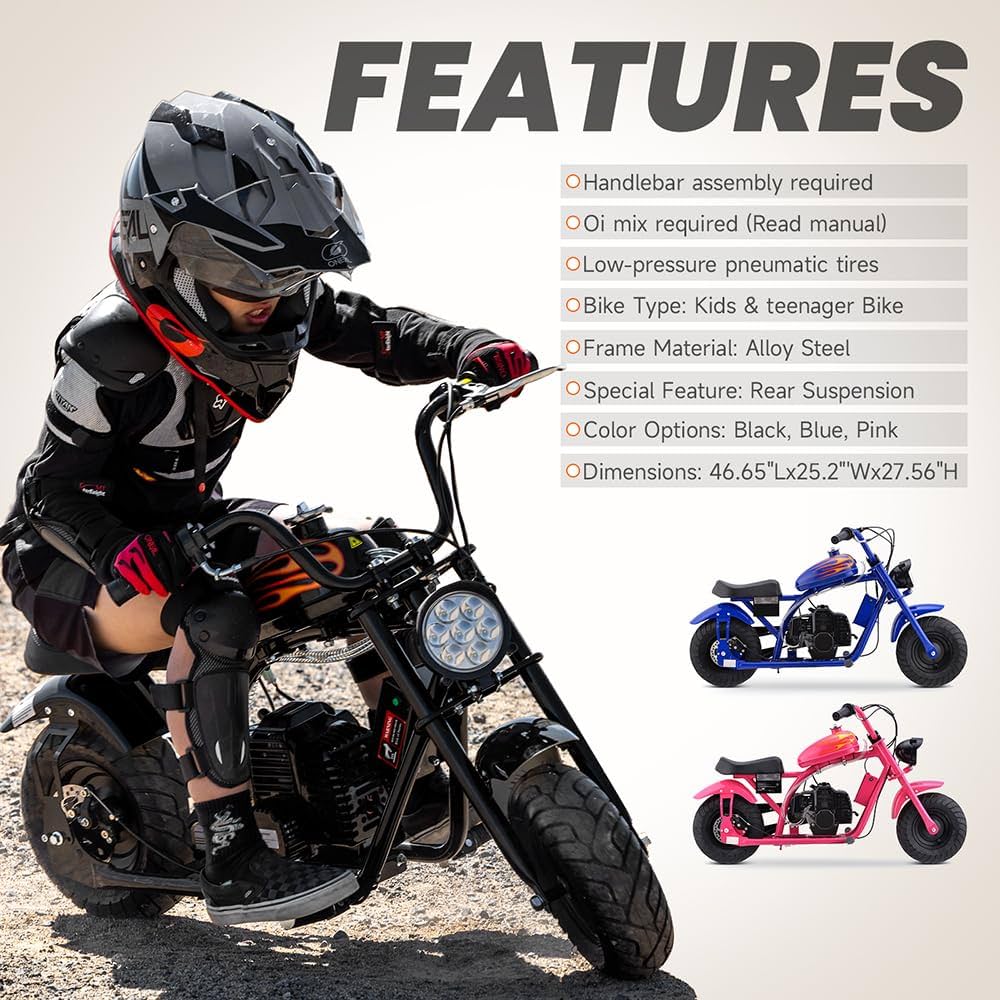Amazon.com : HOVER HEART Gas Mini Chopper Bike, DB004 Model