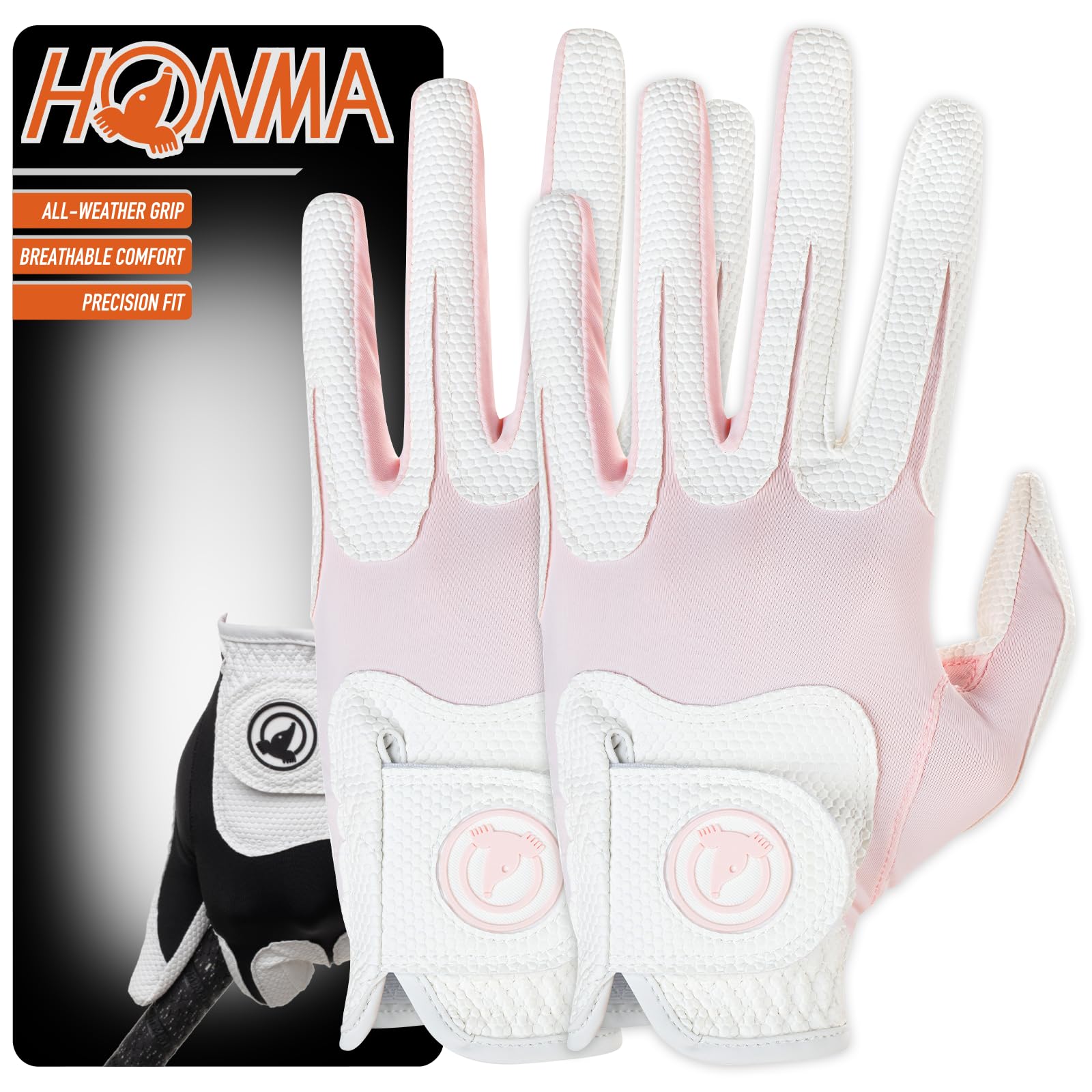 Honma Women's Golf Glove, Left Hand for Right-Handed Golfers, All-Weather