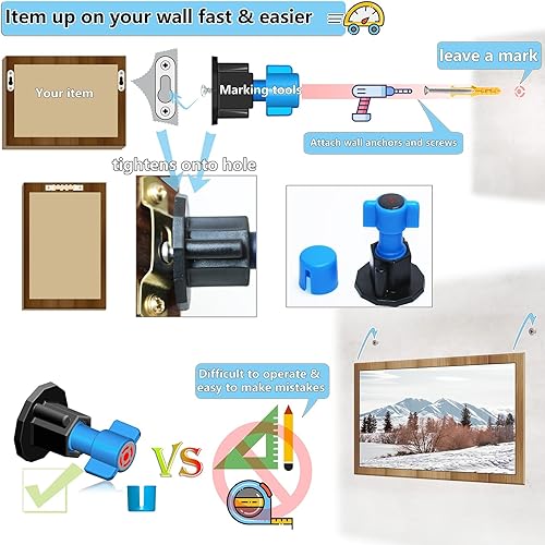 Miniatura 3 de Kit para colgar cuadros, herramienta de fijación de cerradura de imagen y tornillos para colgar cuadros, paquete de 138 unidades de kit para colgar