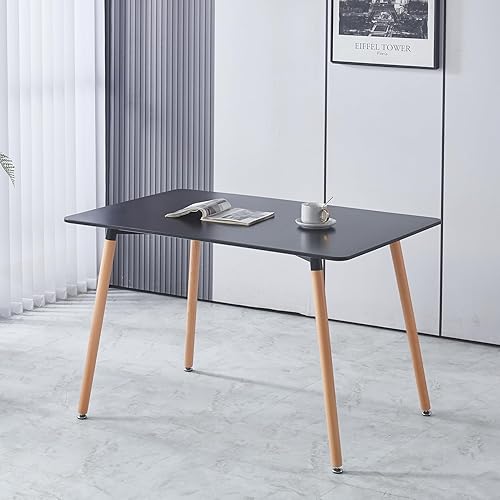 Lecut Mesa de comedor de cristal de mármol de 63 pulgadas con escritorio de mármol de imitación y patas de metal, mesa de comedor rectangular para