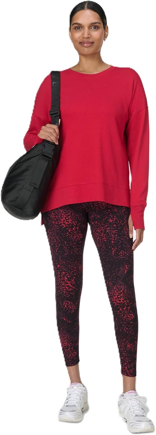 Sweaty Betty Women's After Class Cropped Crewneck Sweatshirt Sweatshirt, Pepper Red, X-Large