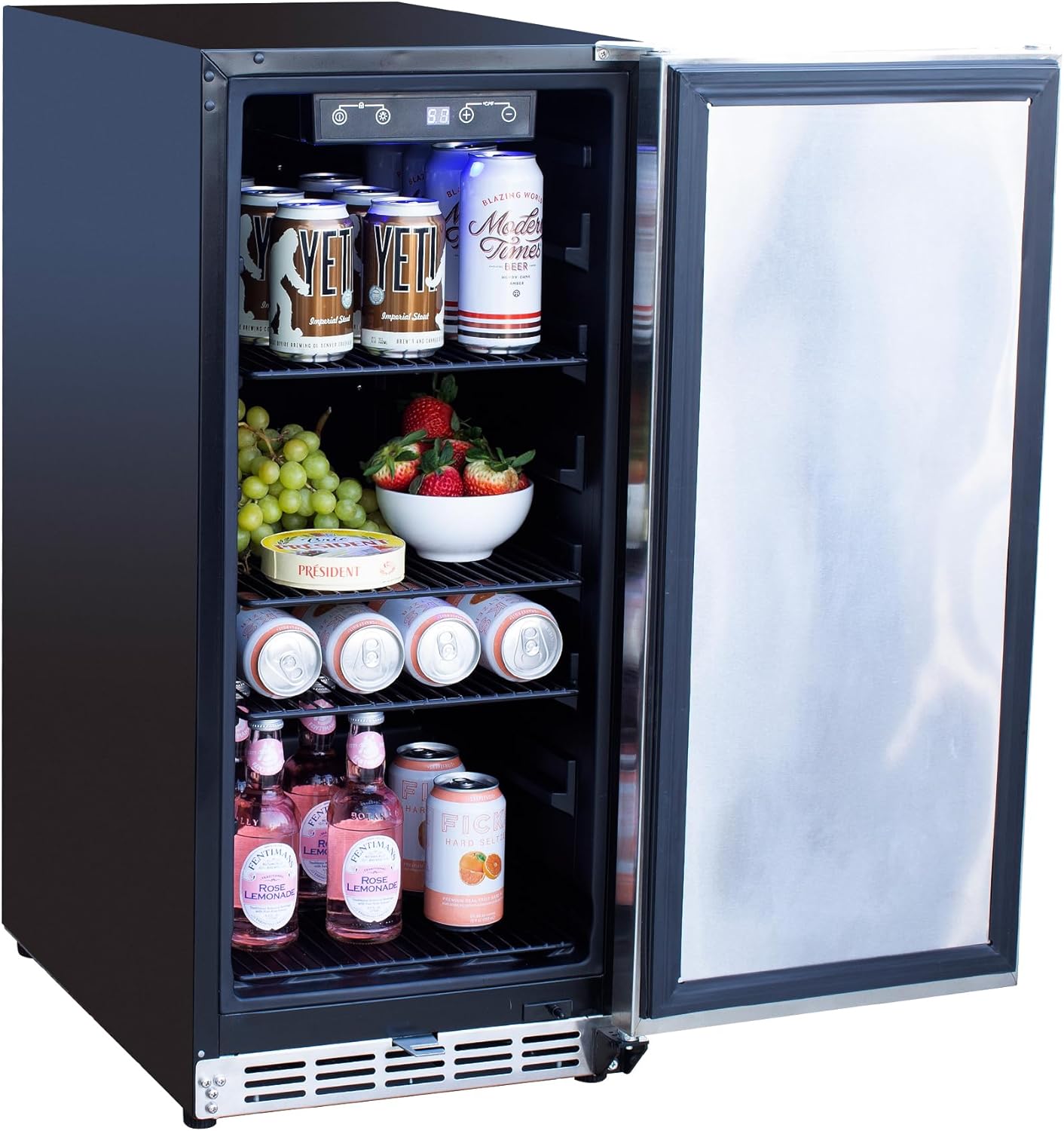 AMD Direct 15" Outdoor Rated Refrigerator with Stainless Steel Door and Handle (3.2c)
