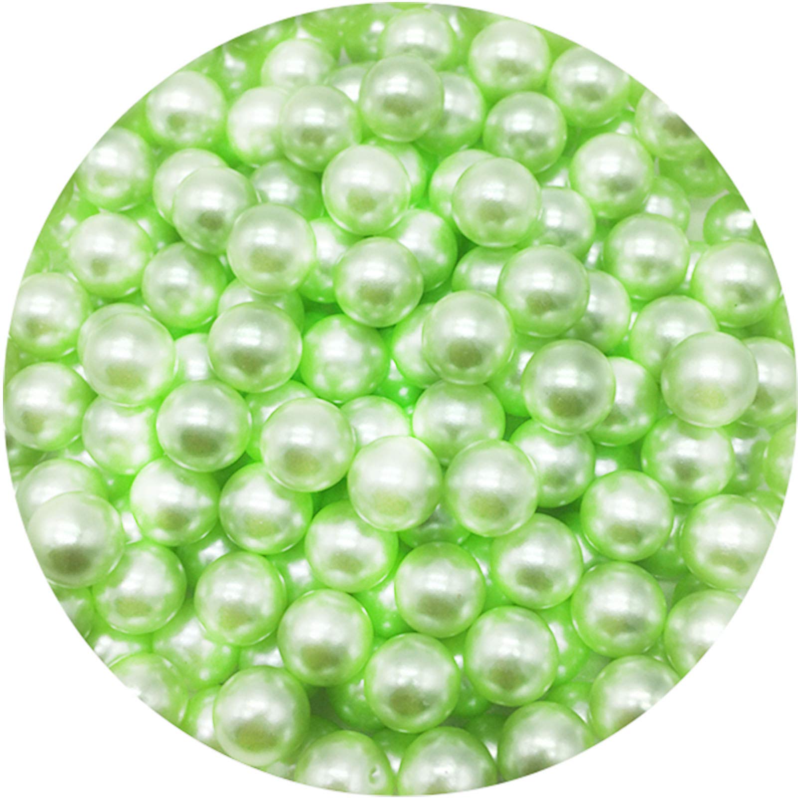 Upriver 600PCS Pearls Beads for Vase Filler, 10mm Green Pearl Beads with Hole Round Pearls for DIY Jewelry Necklaces, Bracelet, Crafting, Wedding, Birthday Party Home Decoration