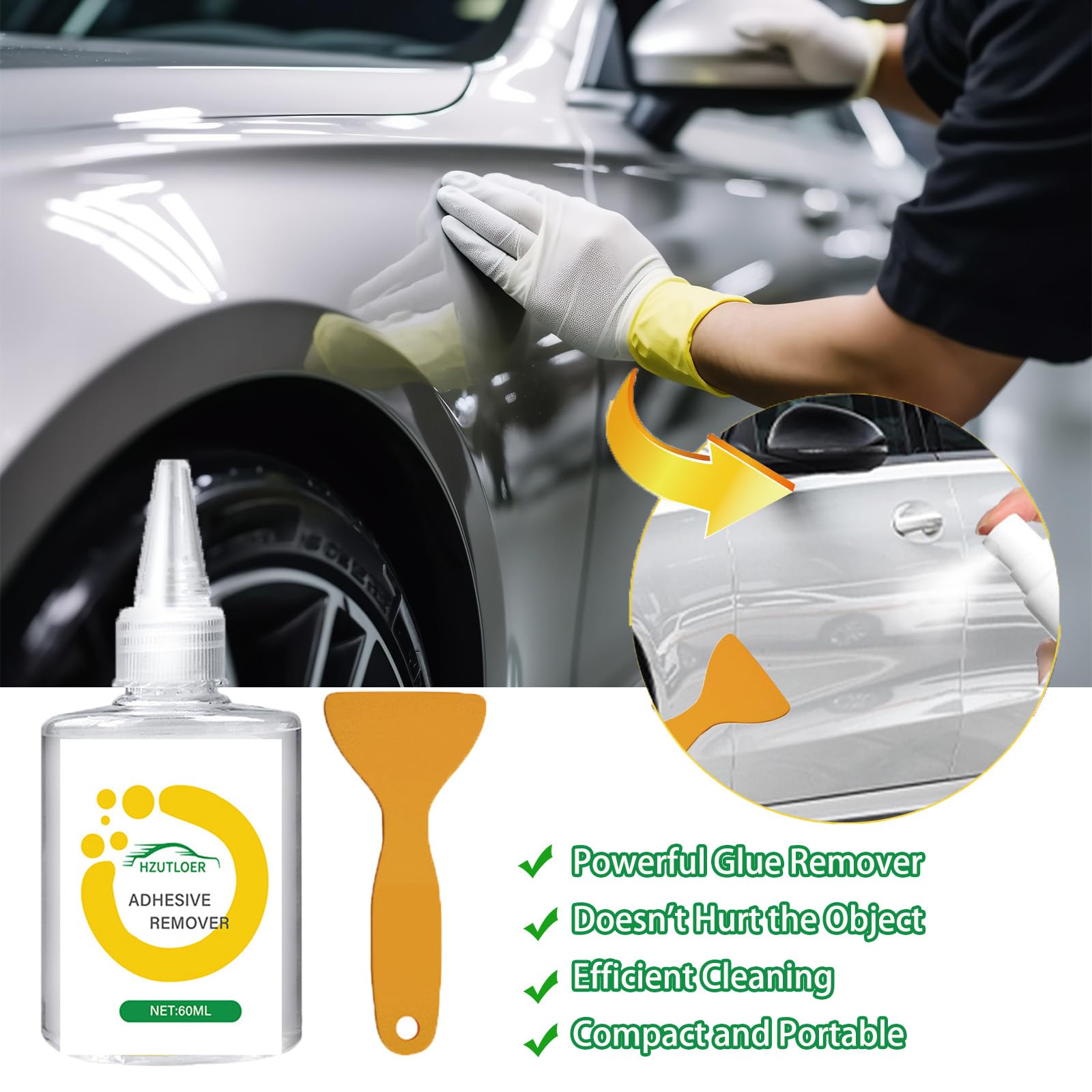 Hzutloer 4 fl oz?120ML? Adhesive Remover for Cars,Car Sticker Remover,Safe Sticker Remover for Cars of Stickers,Adhesives, Tapes,Labels on Paint,Glass and Metal Versatile Cleaning Solution Removal