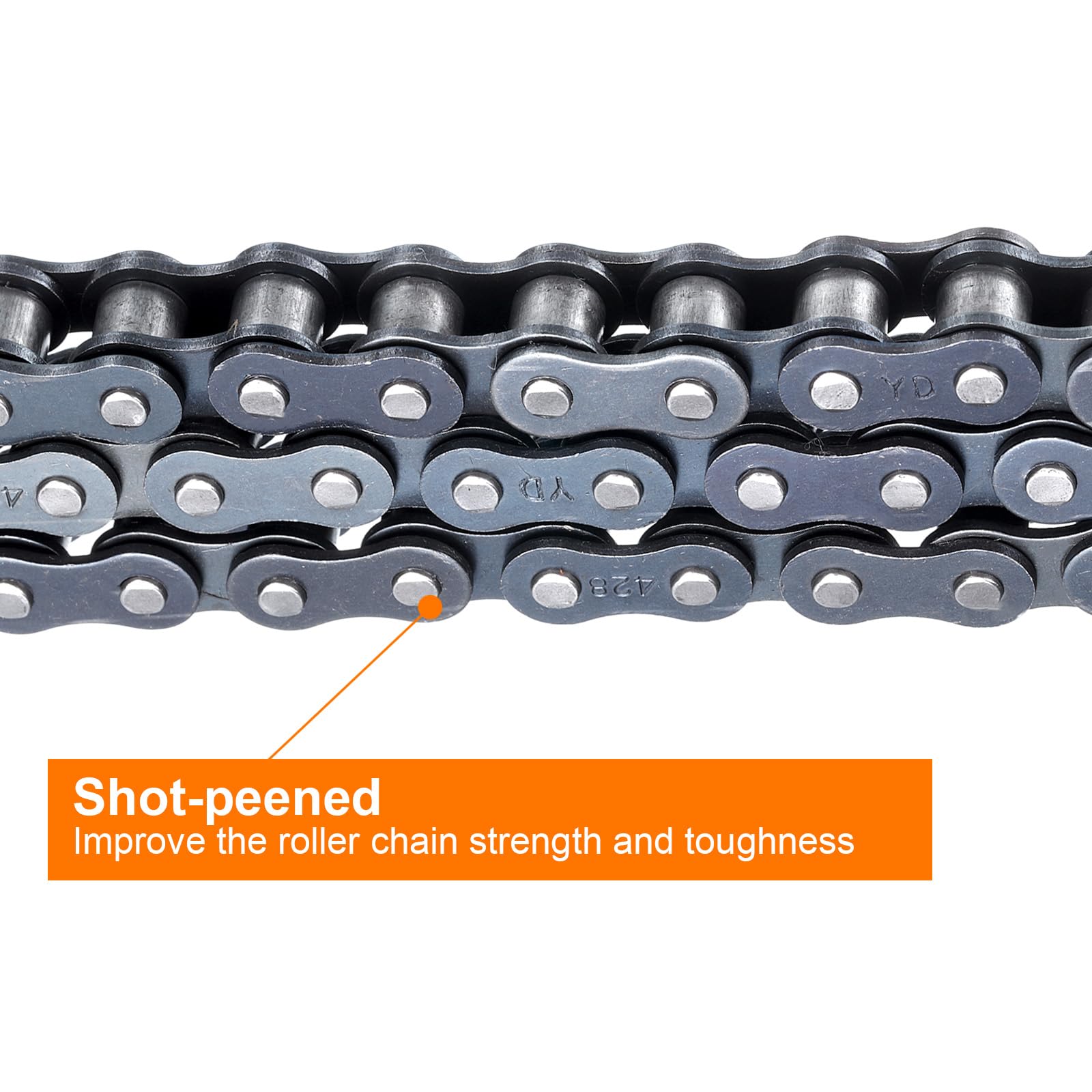 QUARKZMAN #41/ DIN/ISO 085 Roller Chain 4 Fuß 1/2" Teilung Kohlenstoffstahl Rollenkette Mit 4 Kostenlosen Master Verbindungsgliedern Für Go-Karts Fahrräder 96 Glieder