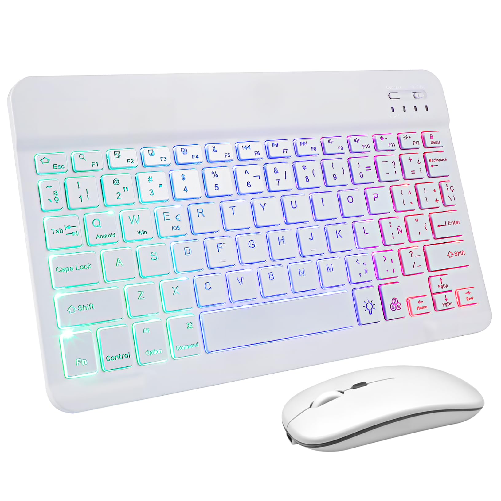 Teclado y ratón inalámbricos recargables para escribir en tableta sin fatiga visual 8