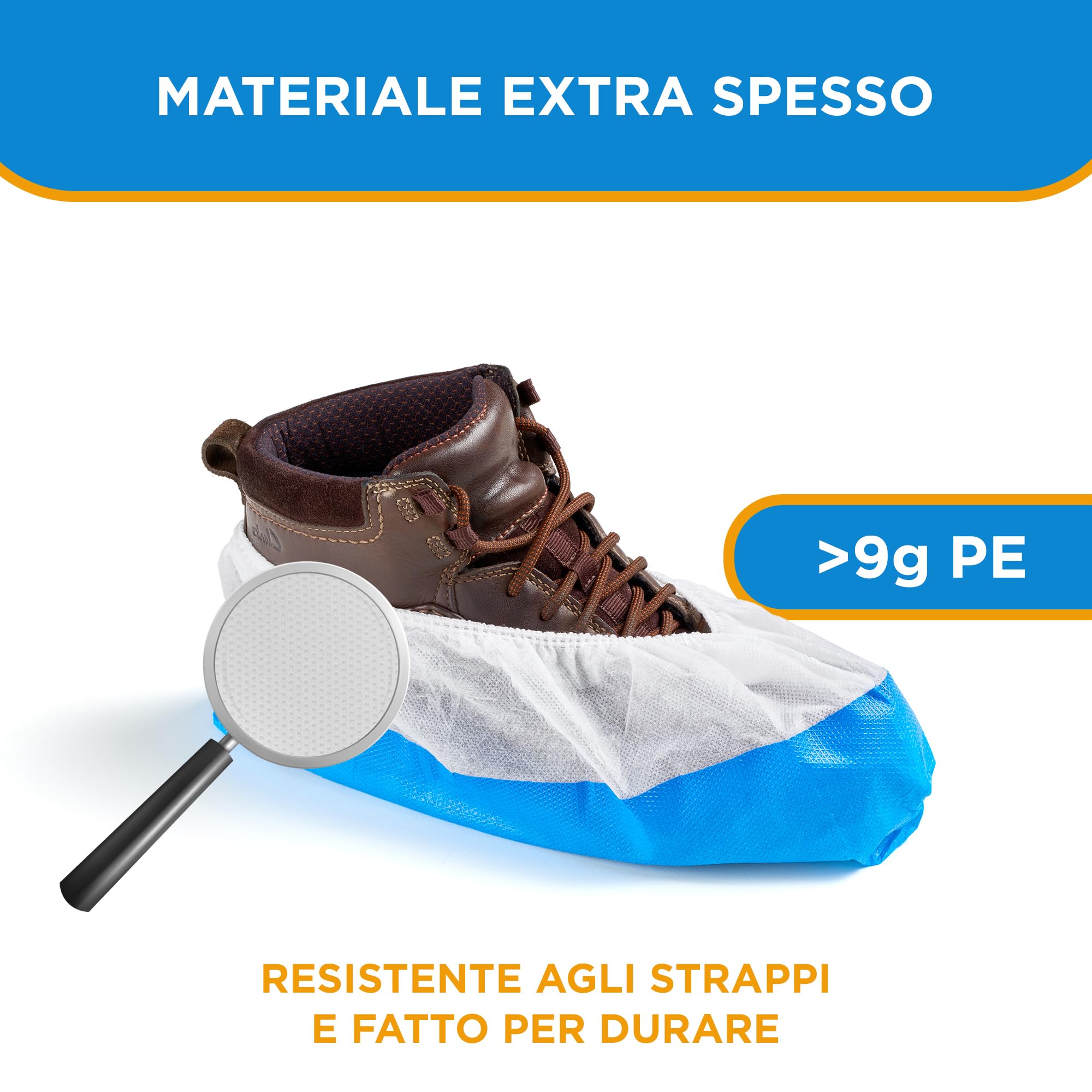 Copriscarpe monouso usa e getta impermeabili antiscivolo extra forti suola rinforzata 100 pezzi