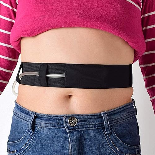 Cinturón transpirable para diálisis peritoneal y soporte de tubo de alimentación PEG, soporte abdominal elástico ajustable para tubo G, suministros