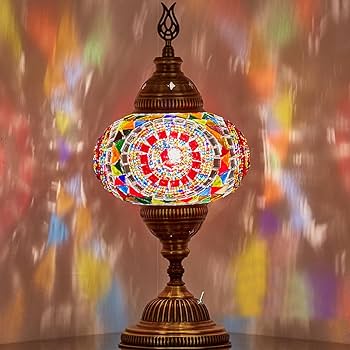 Amazon.co.jp: 電池式モザイクテーブルランプ LEDライト内蔵 トルコ