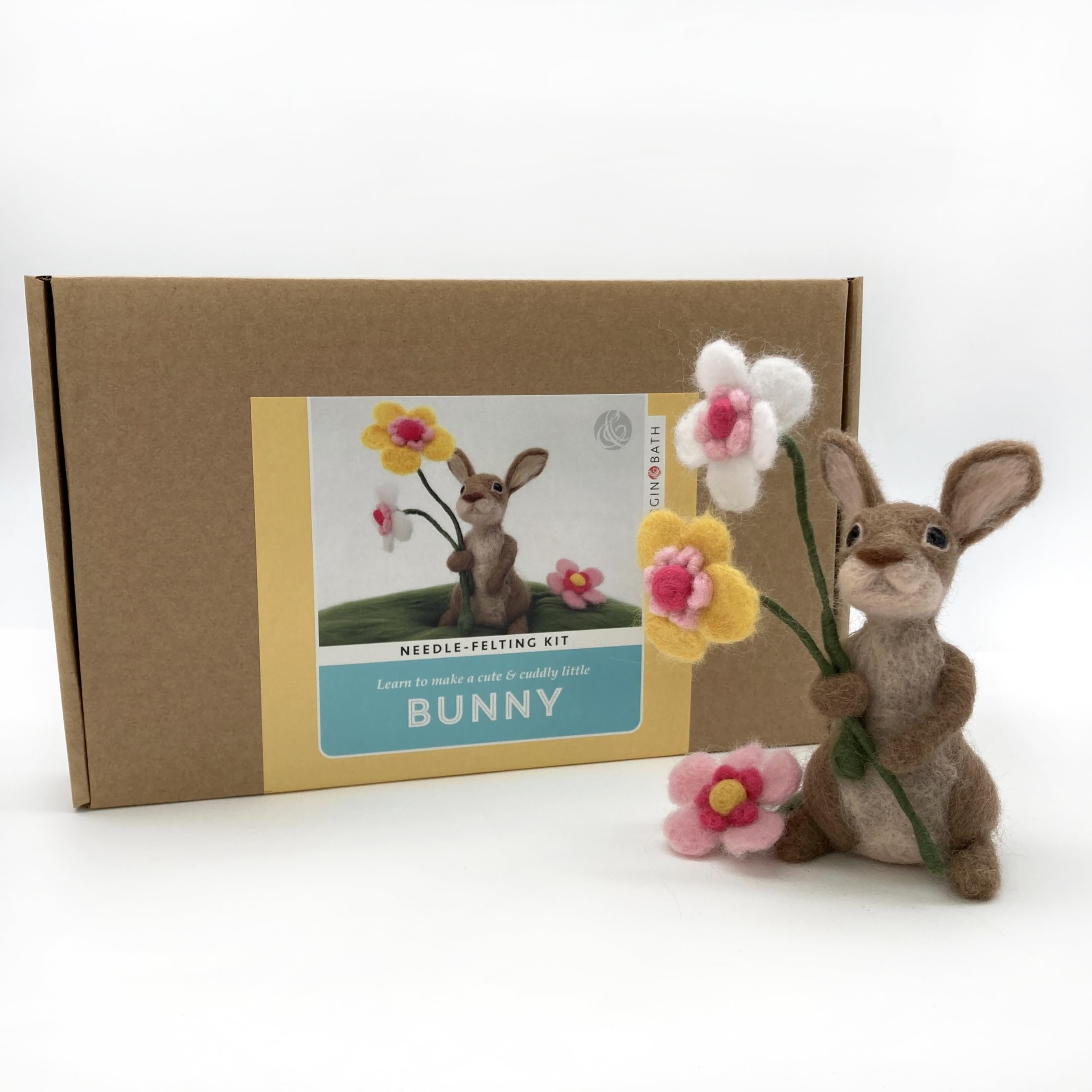 Bergin & Bath Needle Felting Kit Bunny. Craft kit for Adults and Teens. Learn How to Make a Felted Rabbit. Easter Gift. Gift for her