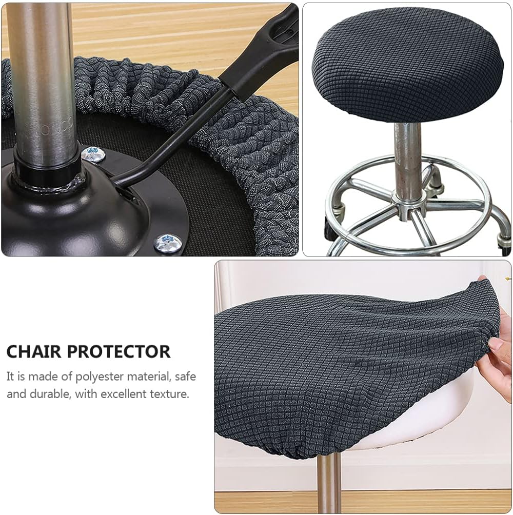 Sewroro Round Stool Seat Covers Elastic Slipcover for 12 Inch Chairs Polyester Chair Cover Protective Round Cushion Cover for Dining Room Kitchen Living Room