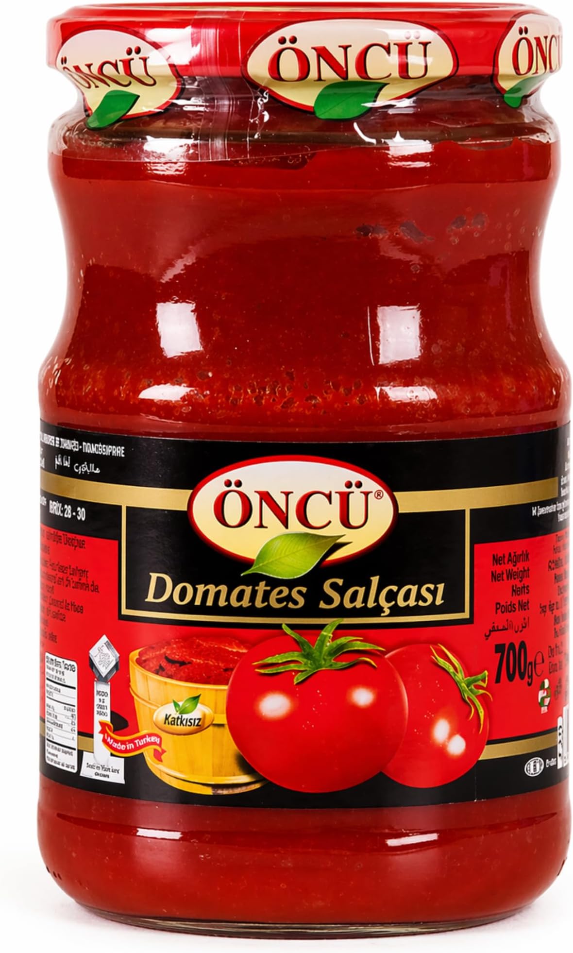 ÖNCÜ Tomato Paste, 100% Natural, Rich & Thick Concentrated Tomato Paste, No Preservatives, Traditional Turkish Style, 700g (24.7 oz)