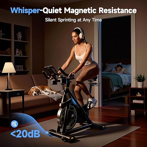 Miniatura 5 de Exercise Bike, Adjustable Magnetic Resistance Stationary Bikes for Home Cardio with Exclusive App, Indoor Bike with 330lbs Weight Capacity Pro