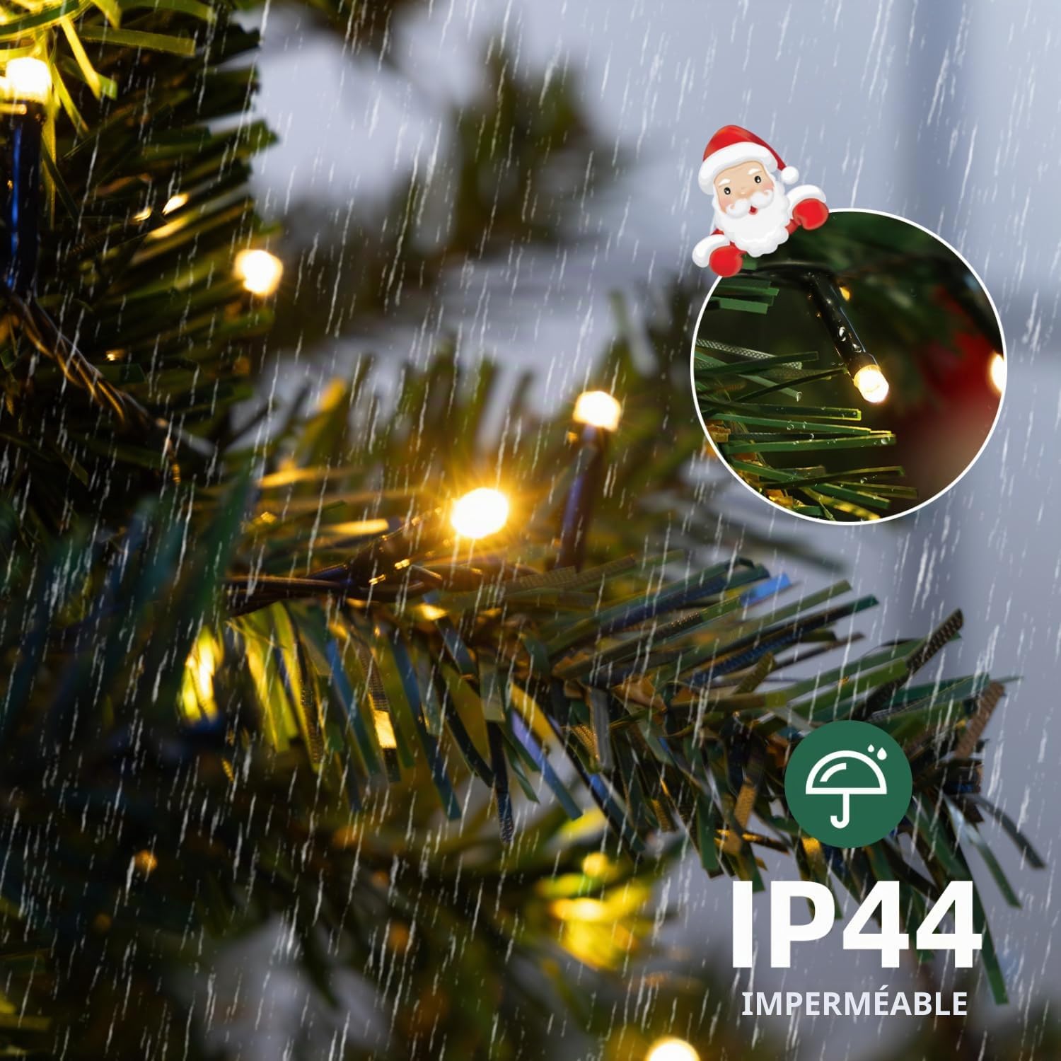 Aigostar Sapin de Noël Artificiel 180 cm avec Guirlande Lumineuse LED 18 M，8 Modes d'Éclairage，300 LED Lumières Blanche Chaude，450 Branches， Inclus Support en Métal， Décoration de Noël， Vert