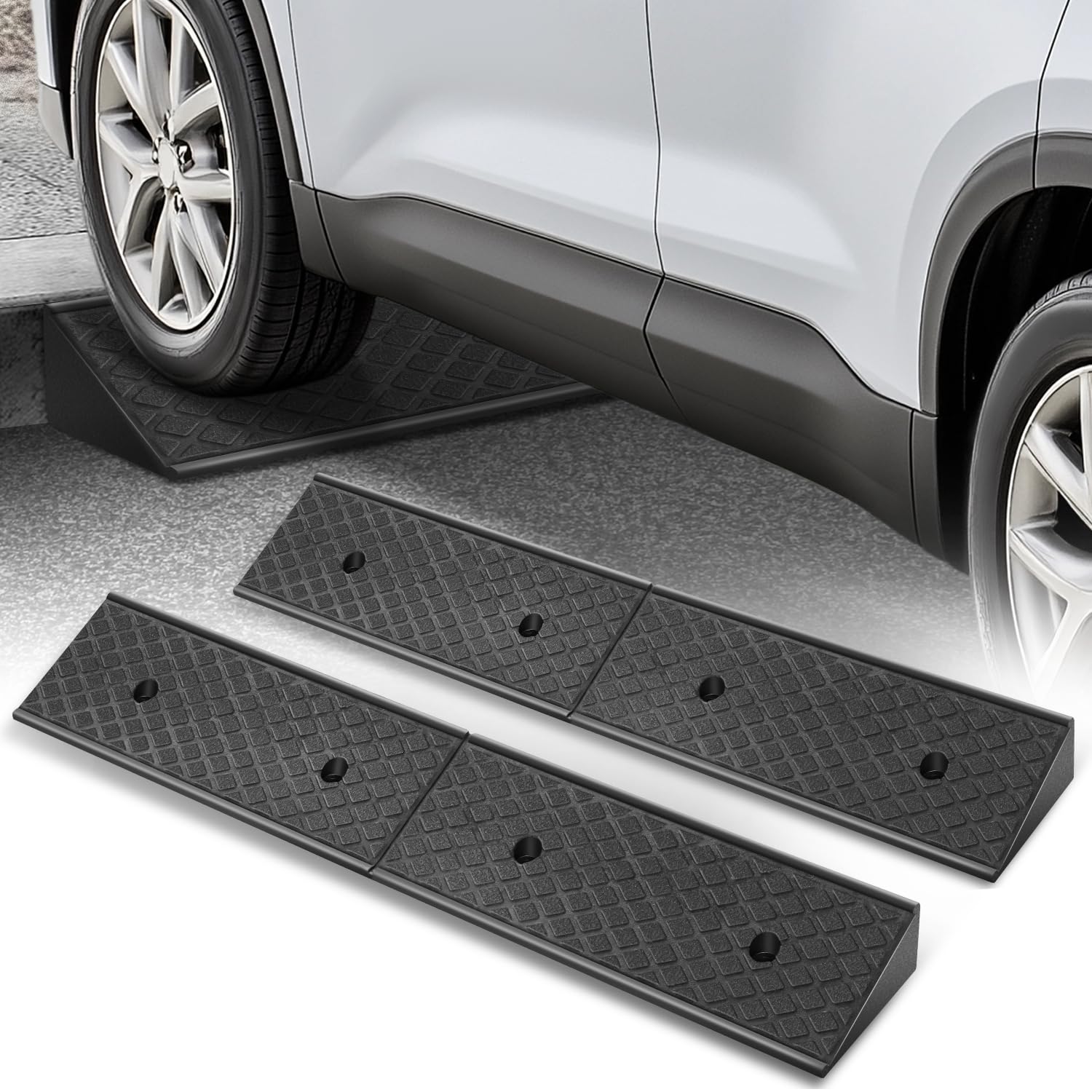 Rubber Driveway Curb Ramps 2 Inch Height 2 Pack 2-Pack Rubber Curb ...