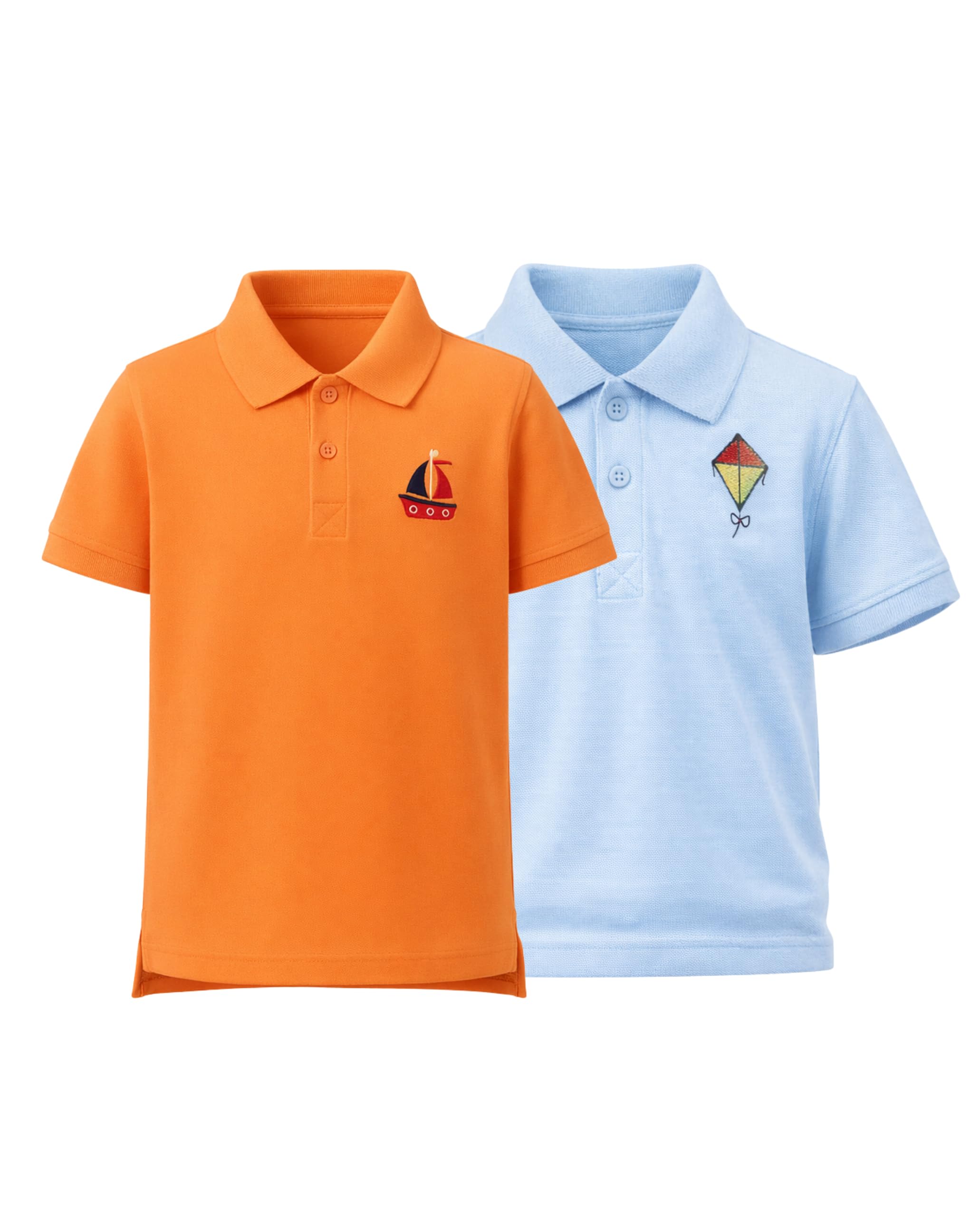 Cotton Baby Boys & Girls Polo Tshirt | Half Sleeve | Kids Collar Tshirts for Toddlers | Plain-Regular Fit | Embroidery Print-image-1