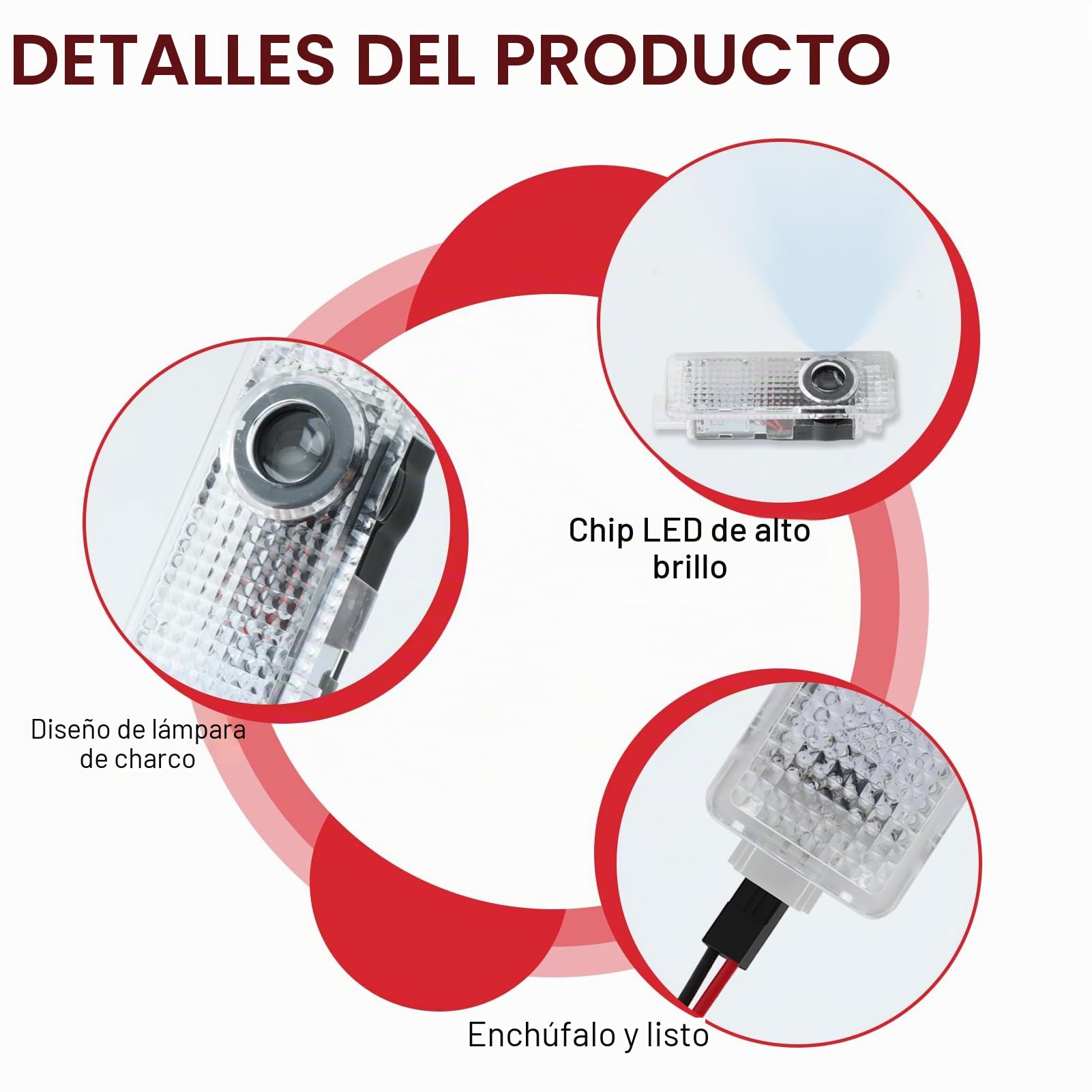 Luz de proyector LED para puerta de coche, 2 unidades de iluminación de logo para puerta con LED, proyector de luz para puerta de coche con logo de marca, compatible con 1, 2, 3, 4, 5, 6, 7, X1