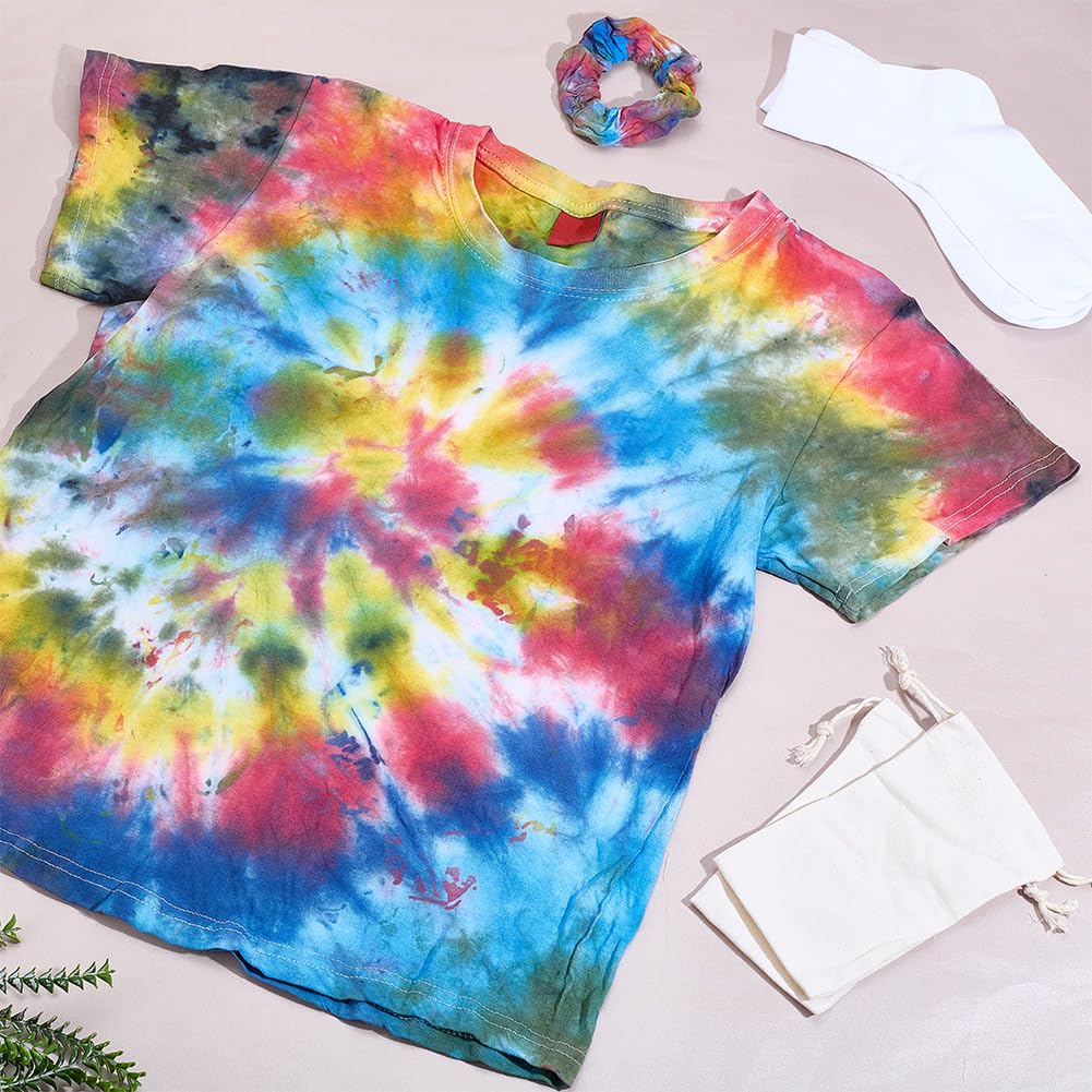WEBEEDY 5 Sets All In One Tie Dye Set Tiedye Shirt Kit Mit 26 Farben Weiße T Shirts Socken Und Haarbänder Krawattenfärbeparty DIY Kleidungsfärbungsprojekt Für Erwachsene In Großen Gruppen
