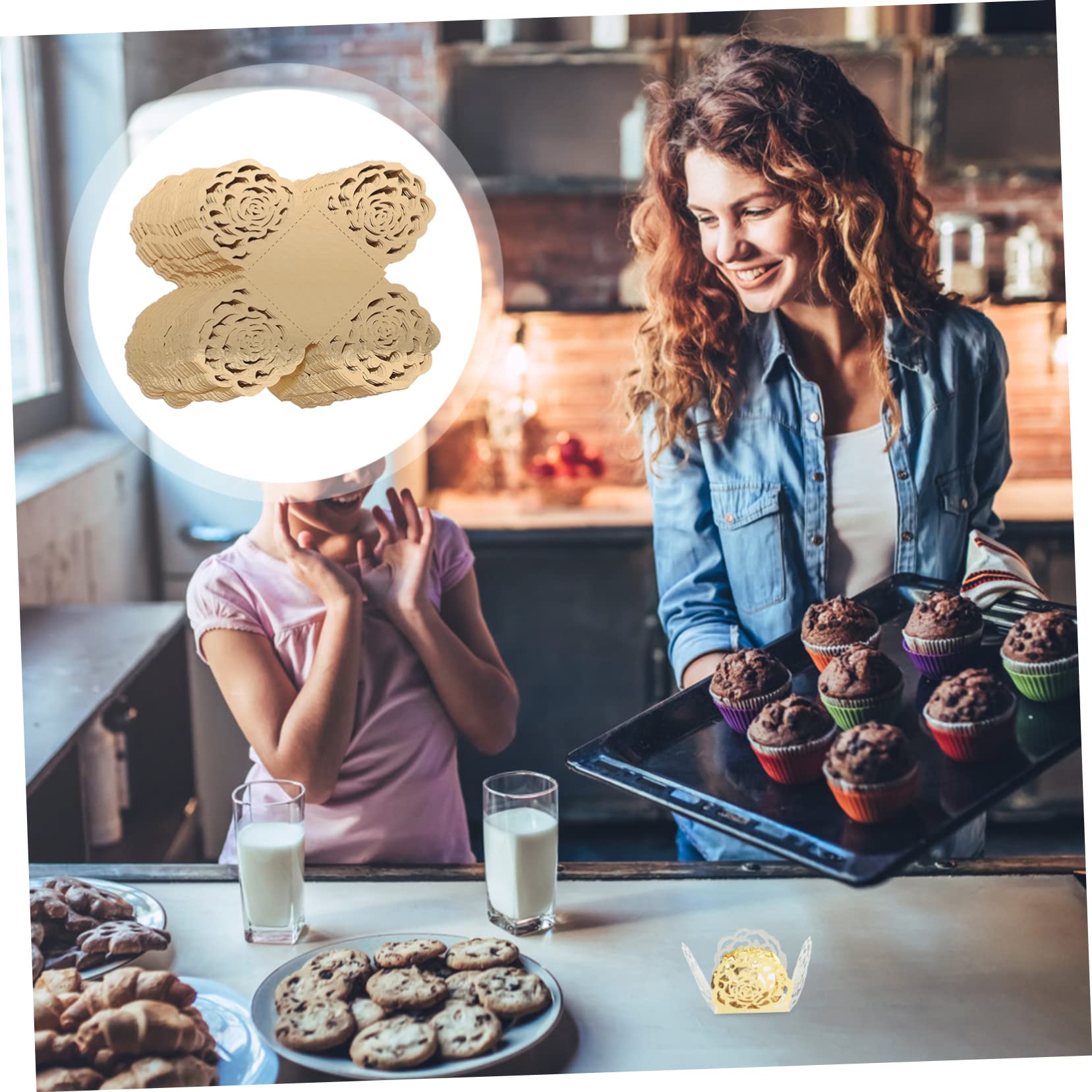 Abaodam 500stücke Schokoladen-Candy Cups Mit Rosenförmigem Design Dekorative Muffin-Wrappers Für Hochzeiten Und Partys Leicht Und Praktisch Für Gastgeschenke Und