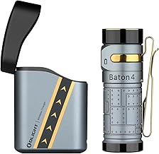 OLIGHT Baton4 kit Torcia EDC 1300 Lumen Alta Luminosità con Cassa di Ricarica, Dimensione Compatta con Luci Indicatrici e Pulsanti Intuitivi, Adatta per Uso Domestico o Viaggi all'Aperto(Combattente)