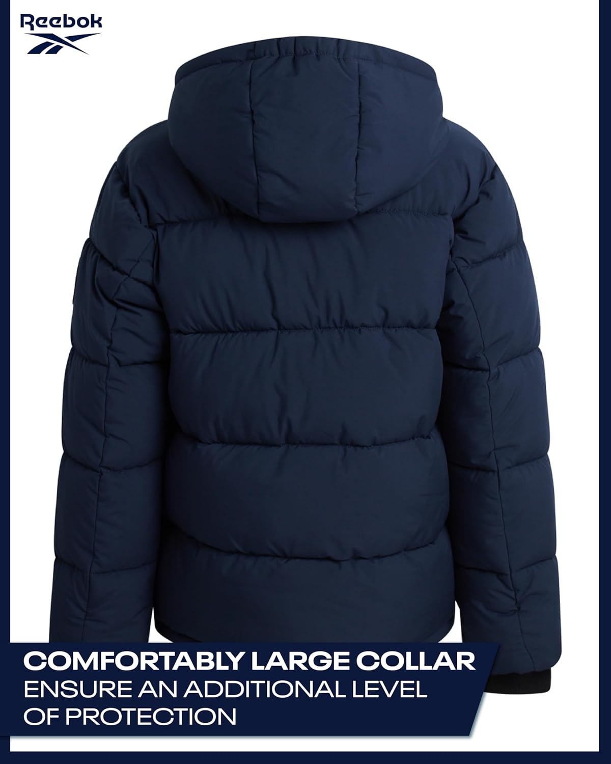 Reebok Boys Puffer Jacket - Quilted Water and Wind Resistant Boys Winter Coat - Warm Insulated Stretch Tech Jackets for Kids - Image 6