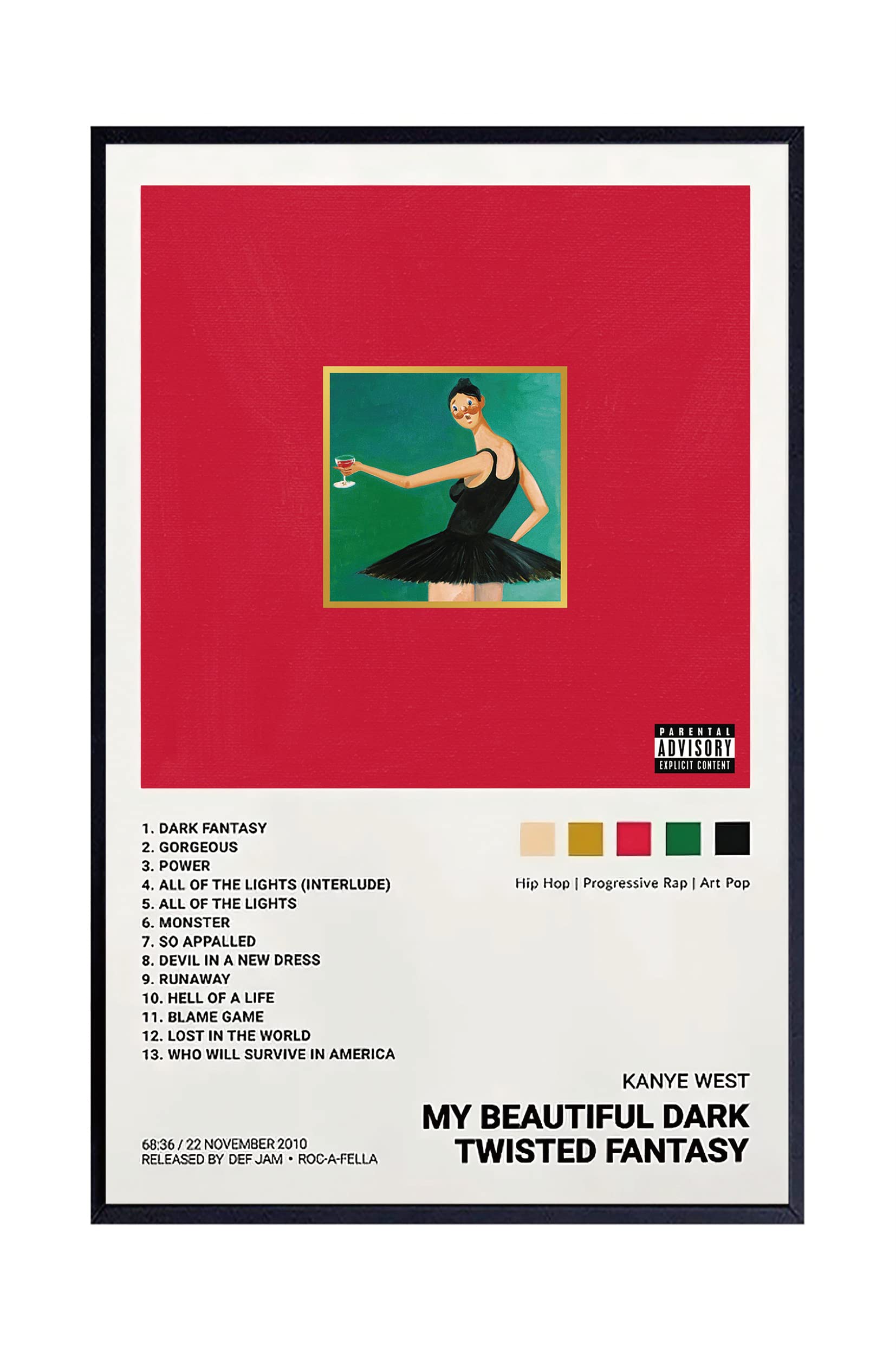 Theissen Kanye West Poster My Beautiful Dark Twisted Fantasy Album