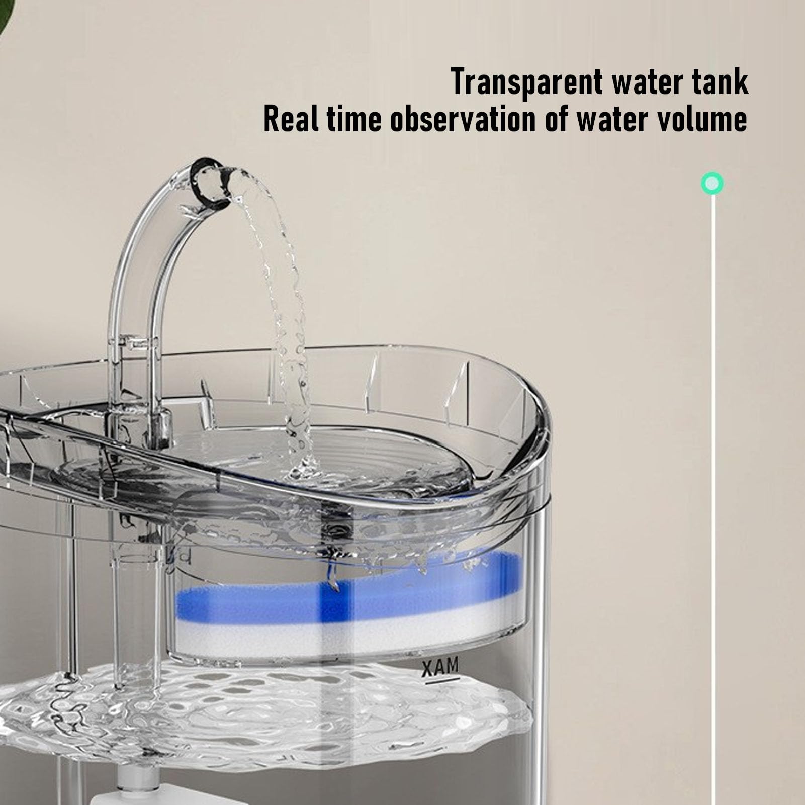 Fontana per Gatti Ad Energia Solare, Distributore Automatico D'acqua per Animali Domestici con Rilevamento Intelligente per Cani e Gatti, capacità 2 Litri, Alimentazione Tramite